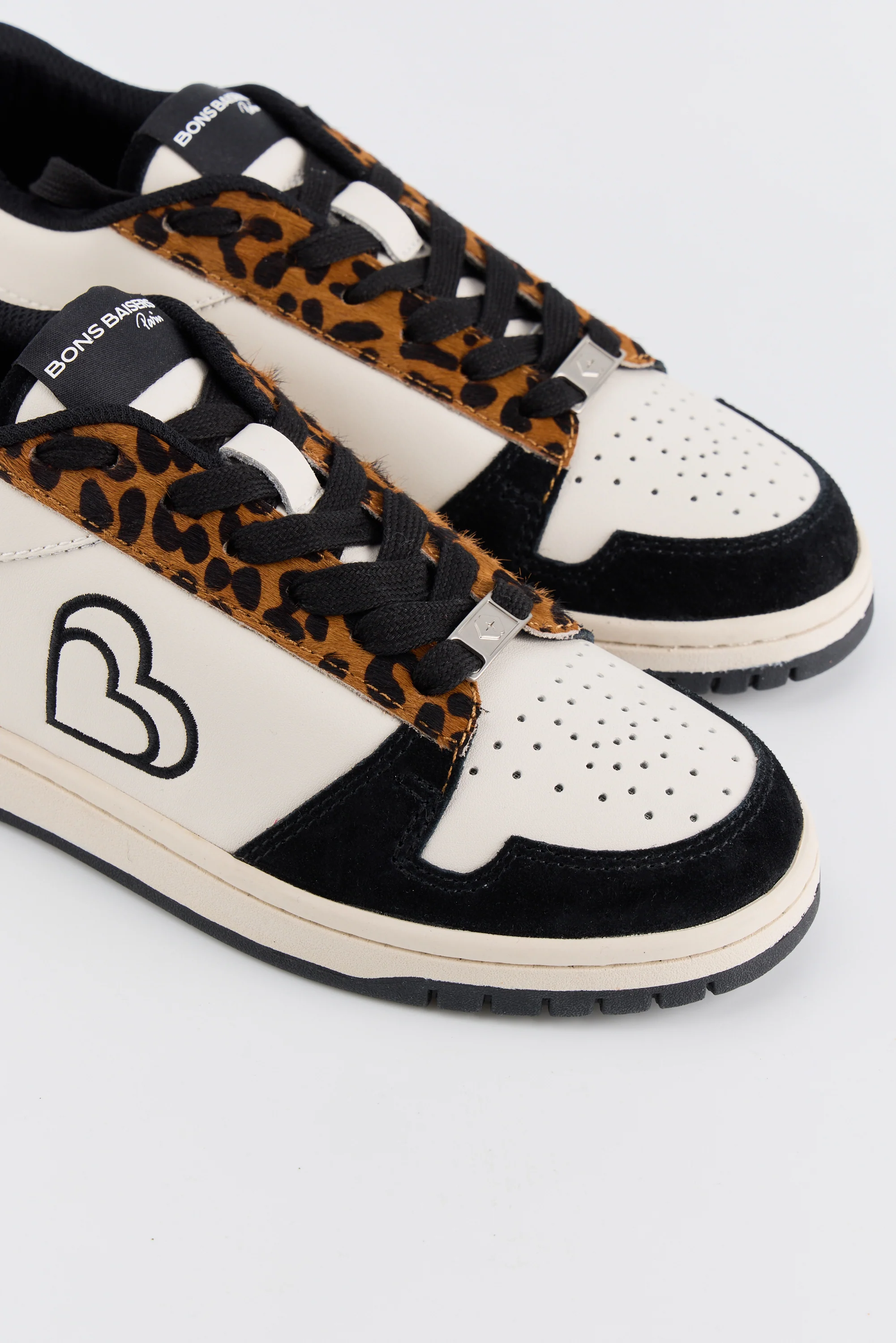 Baskets en cuir-Serena-Beige Noir Leopard - Image 2
