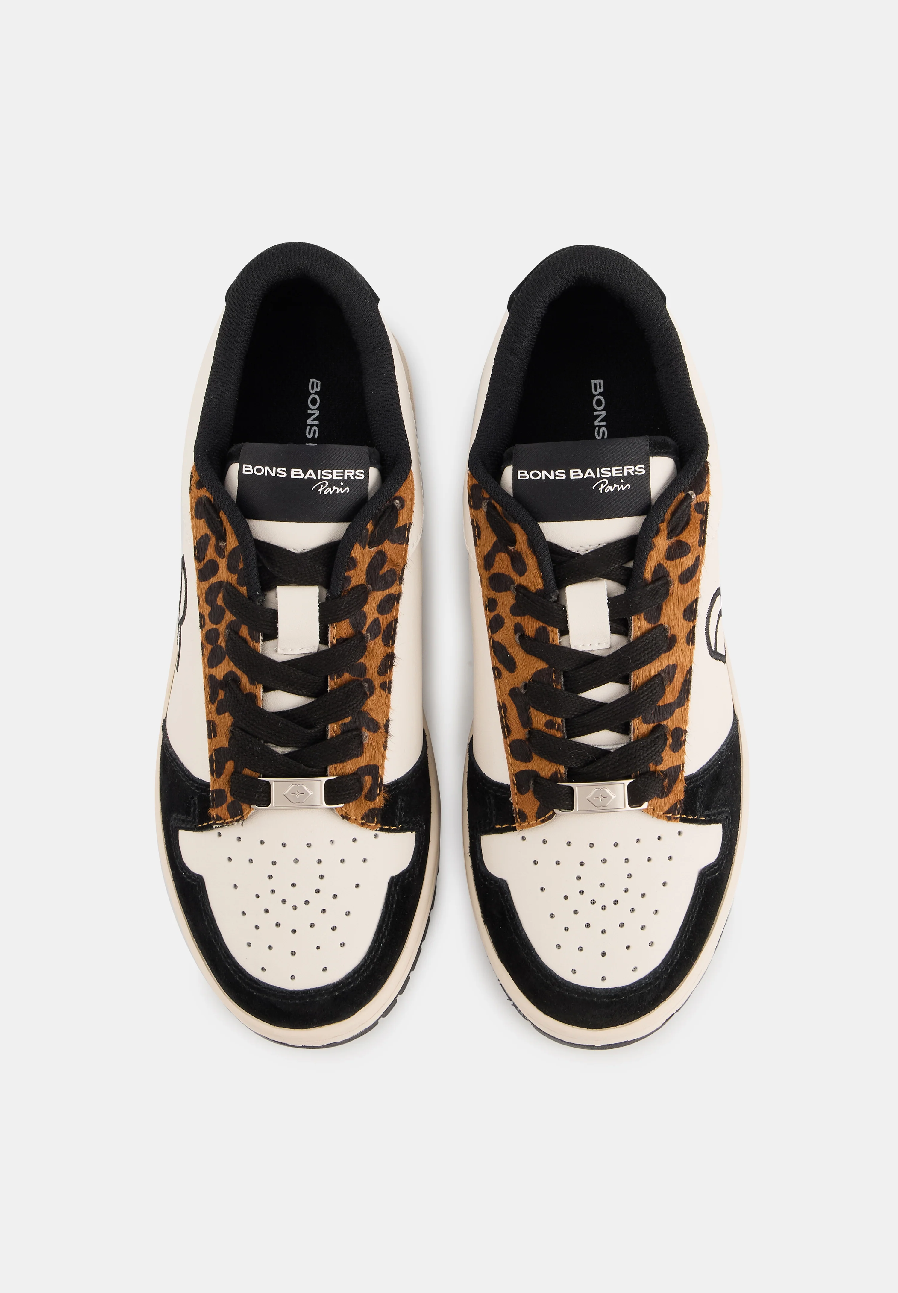 Baskets en cuir-Serena-Beige Noir Leopard - Image 8