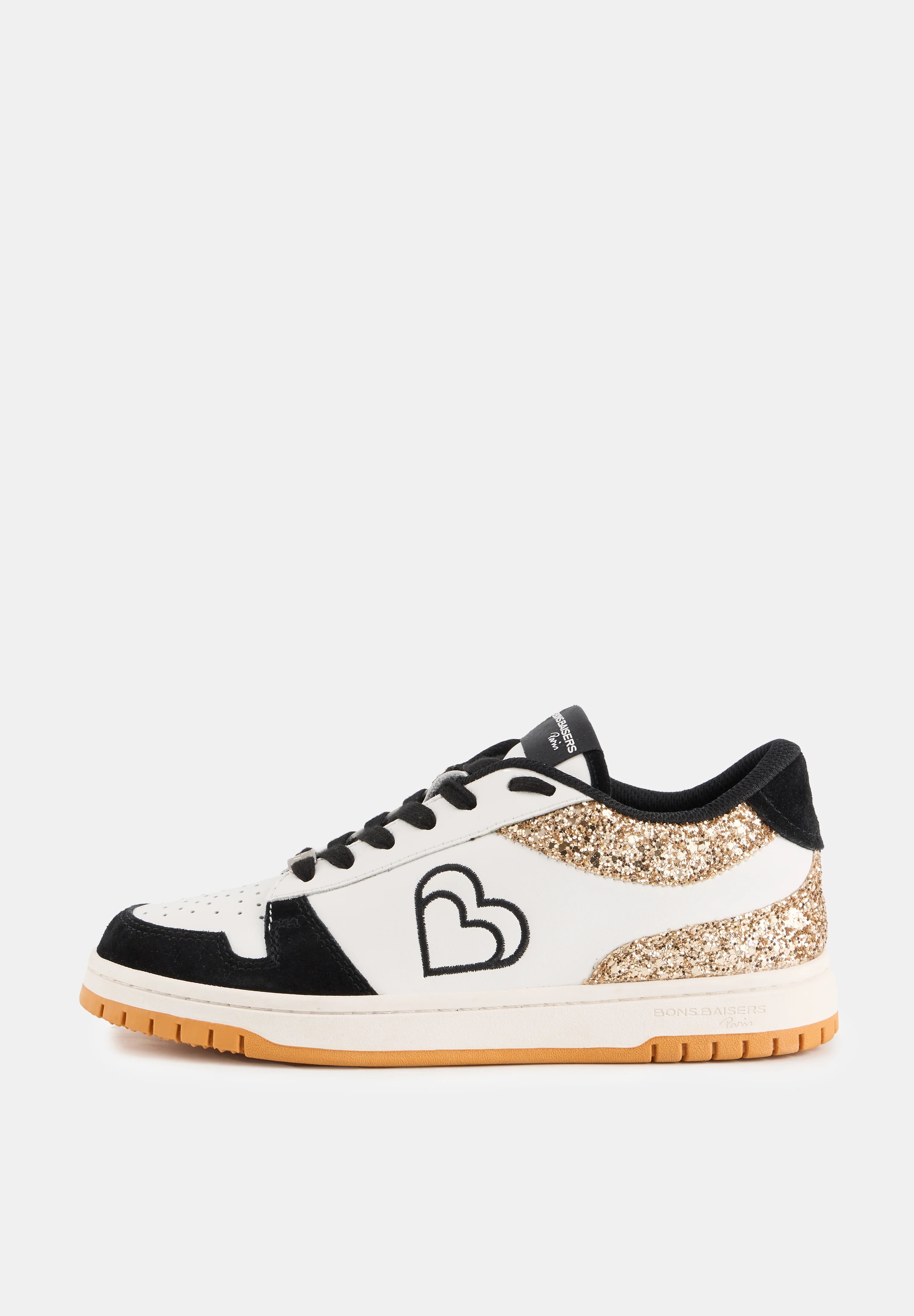 Baskets en cuir-Serena-Blanc Glitter Gold - Image 6