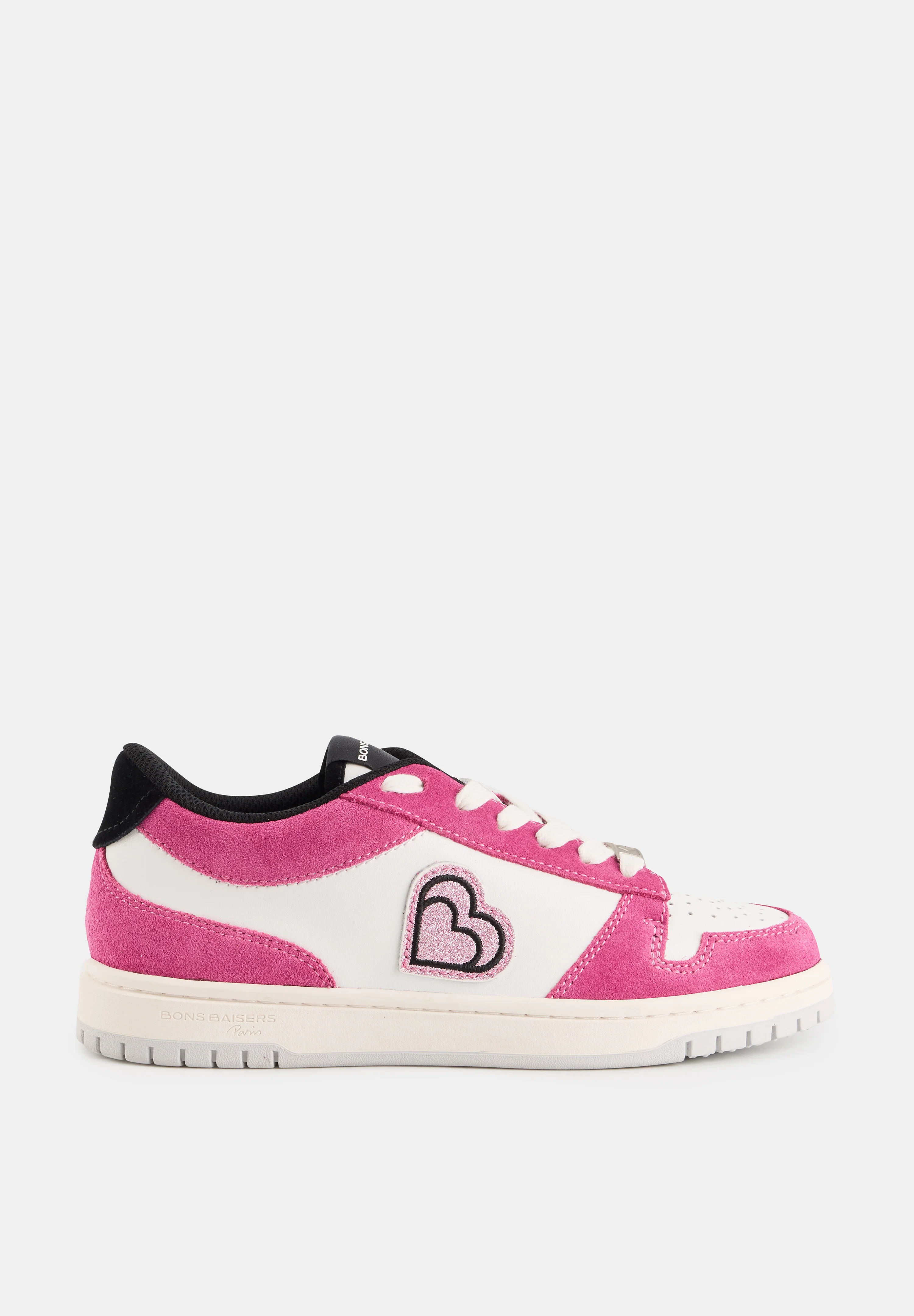 Baskets en cuir-Serena-Blanc Rose Gris - Image 3