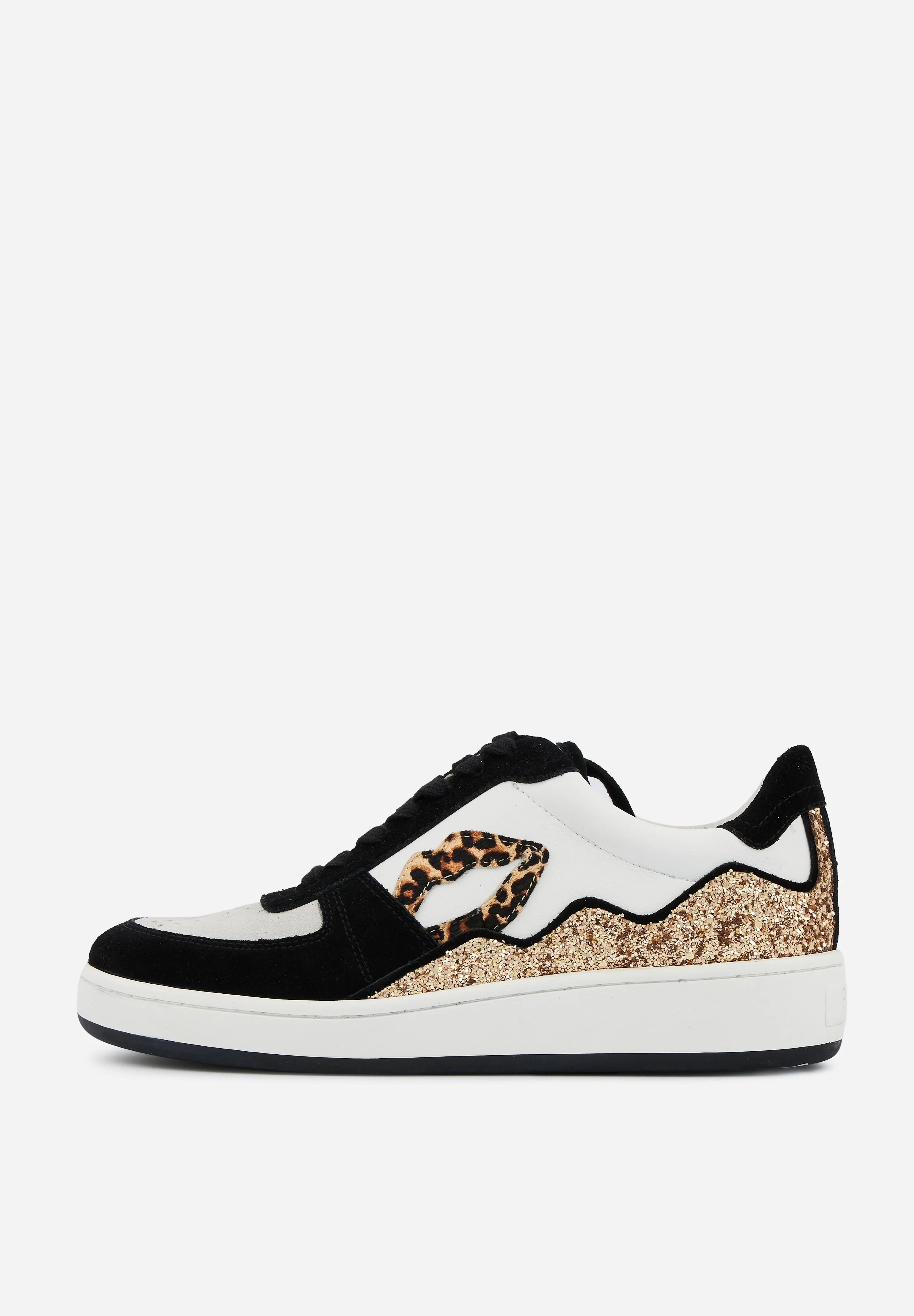 Baskets en cuir-Loulou-Blanc Noir Leopard - Image 6