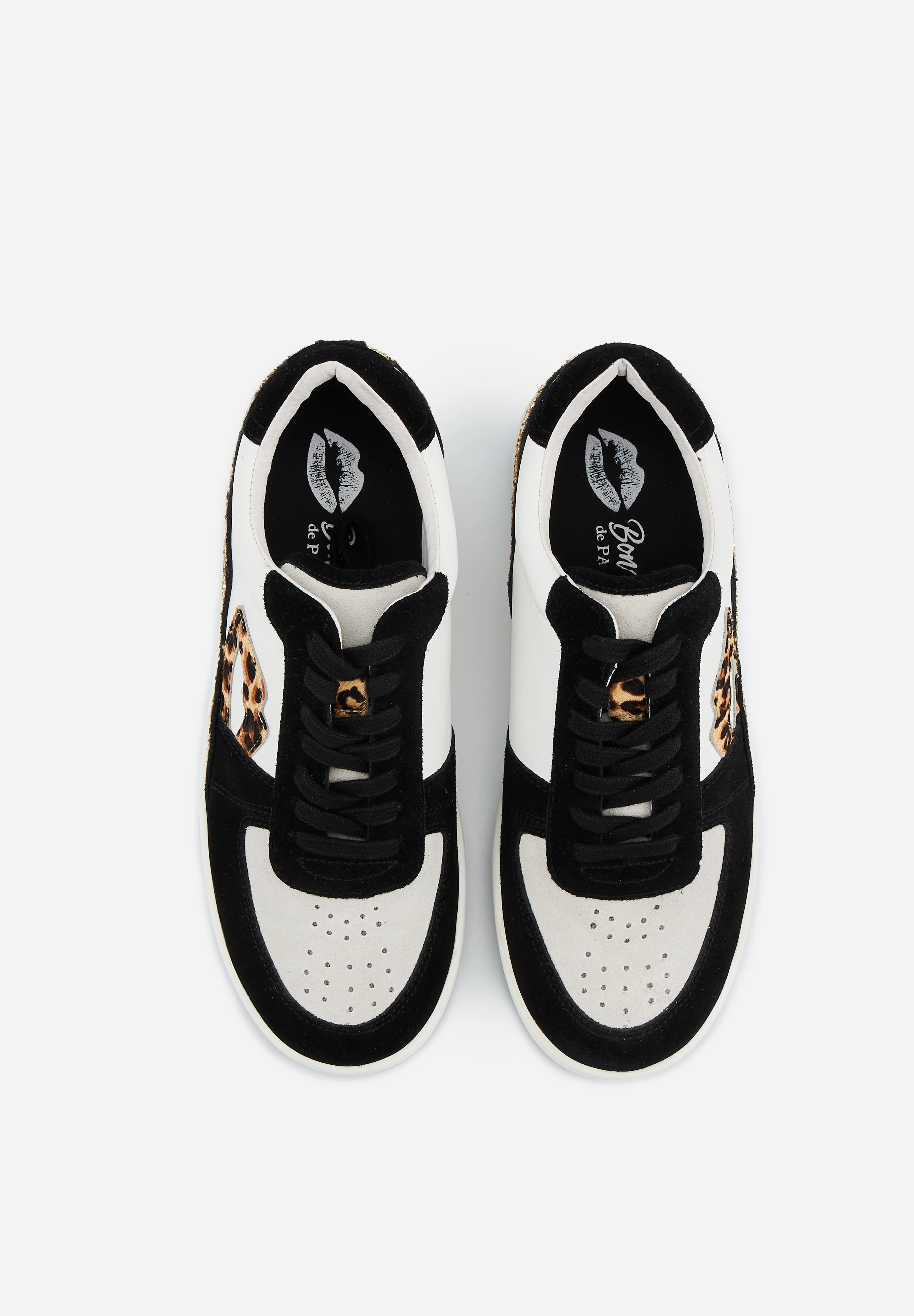 Baskets en cuir-Loulou-Blanc Noir Leopard - Image 7