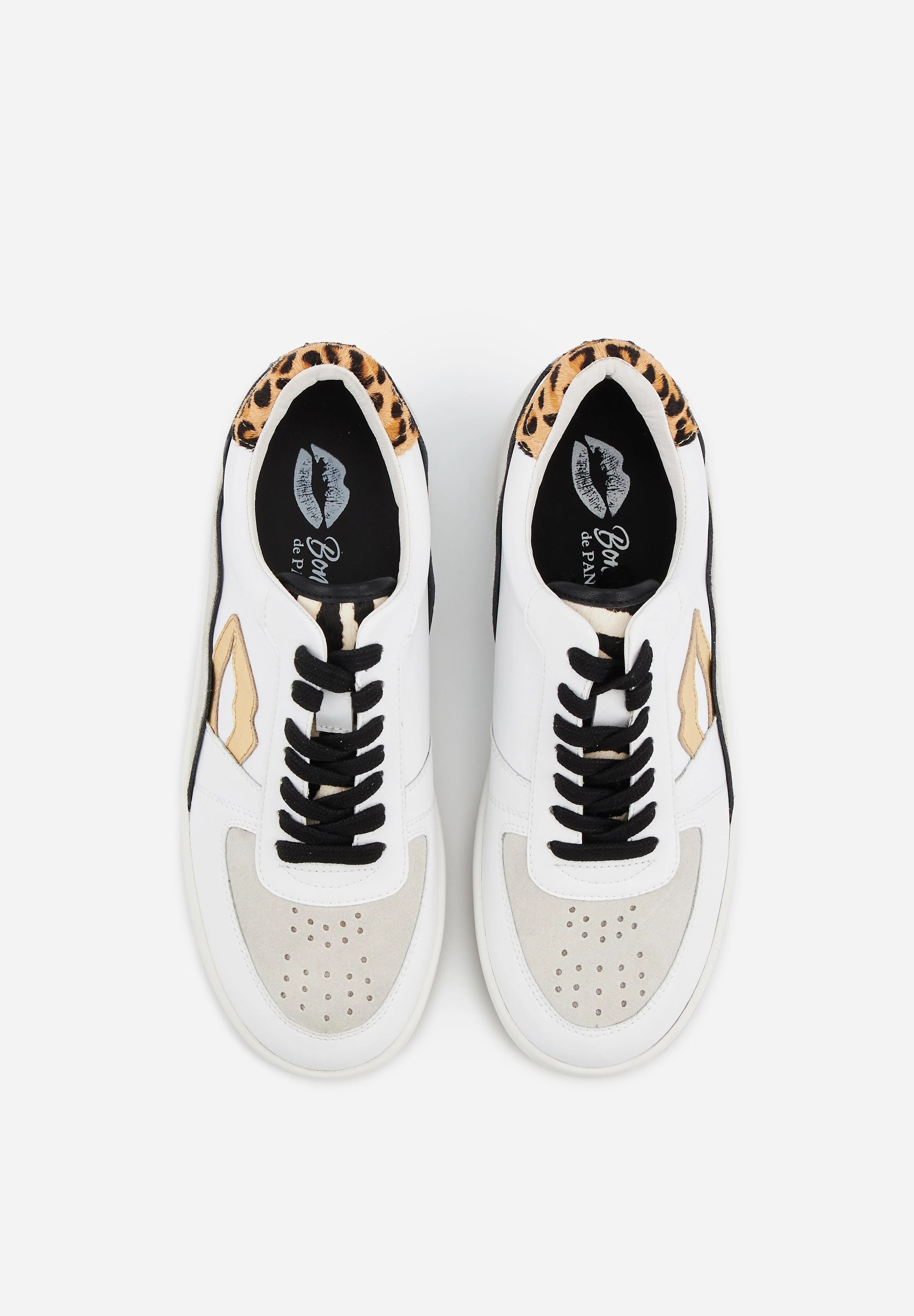 Baskets en cuir-Loulou-Blanc Gold Leopard - Image 7