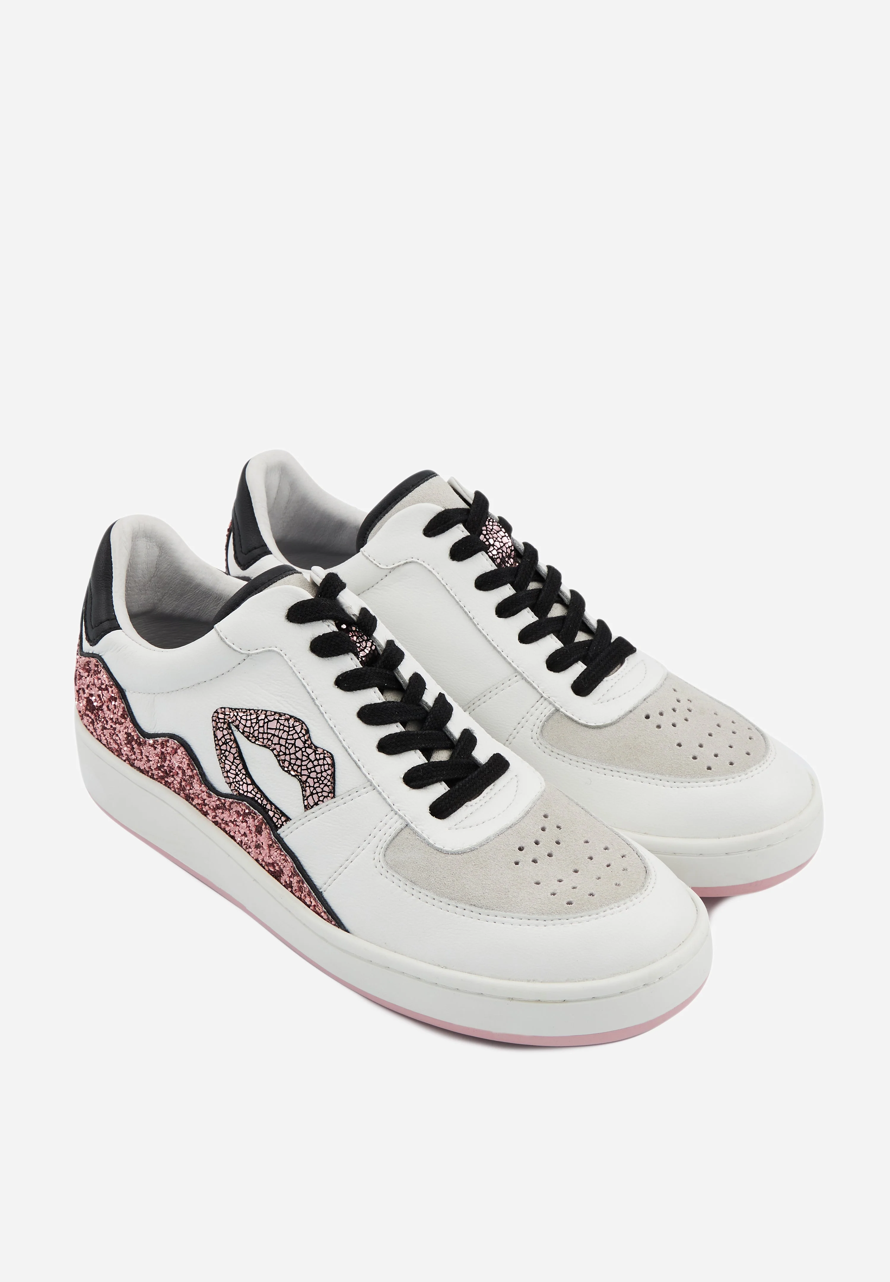 Baskets en cuir-Loulou-Blanc Rose Gold - Image 2