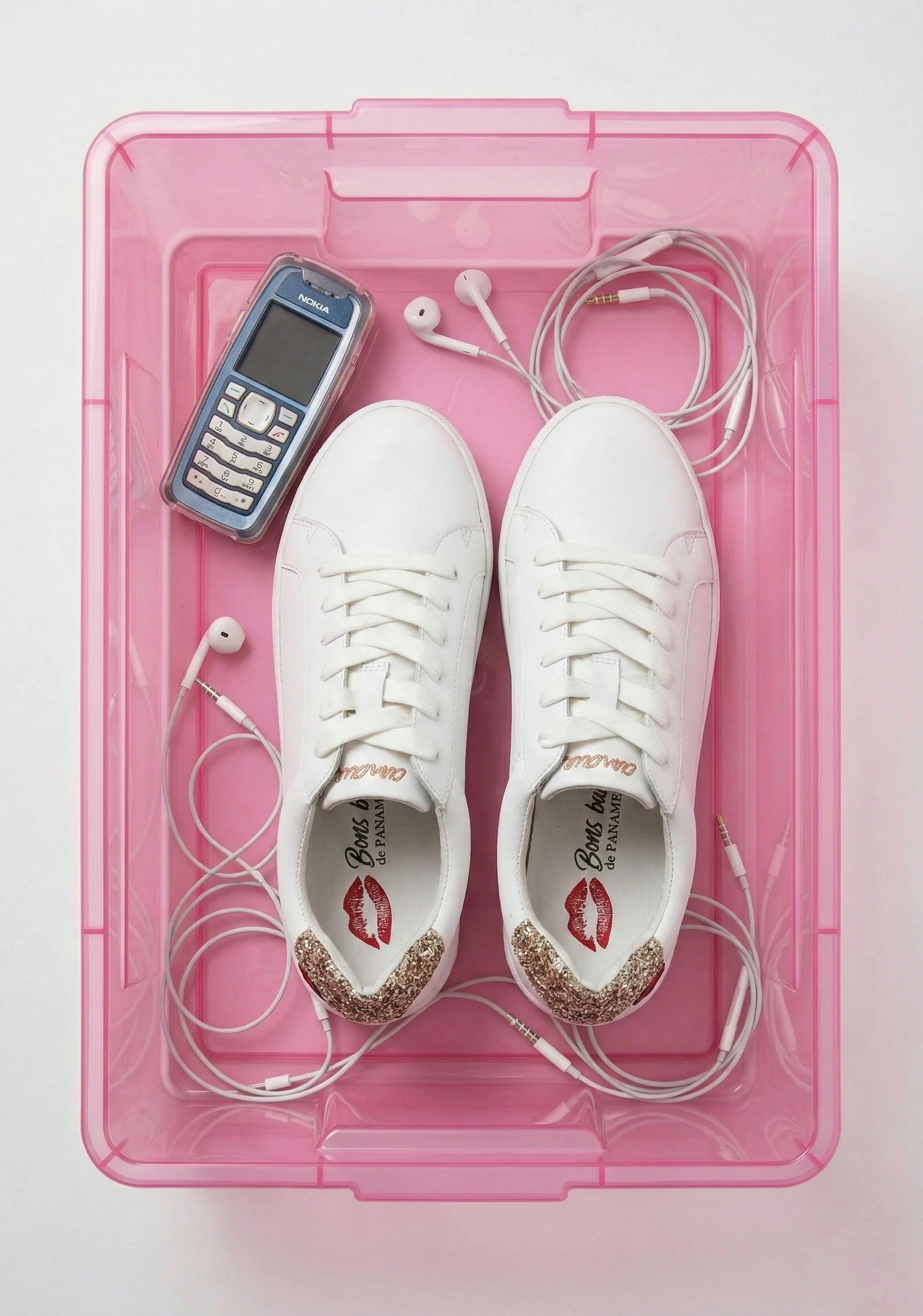 Baskets en cuir-Simone Petit Amour-Glitter Or Rose - Image 4