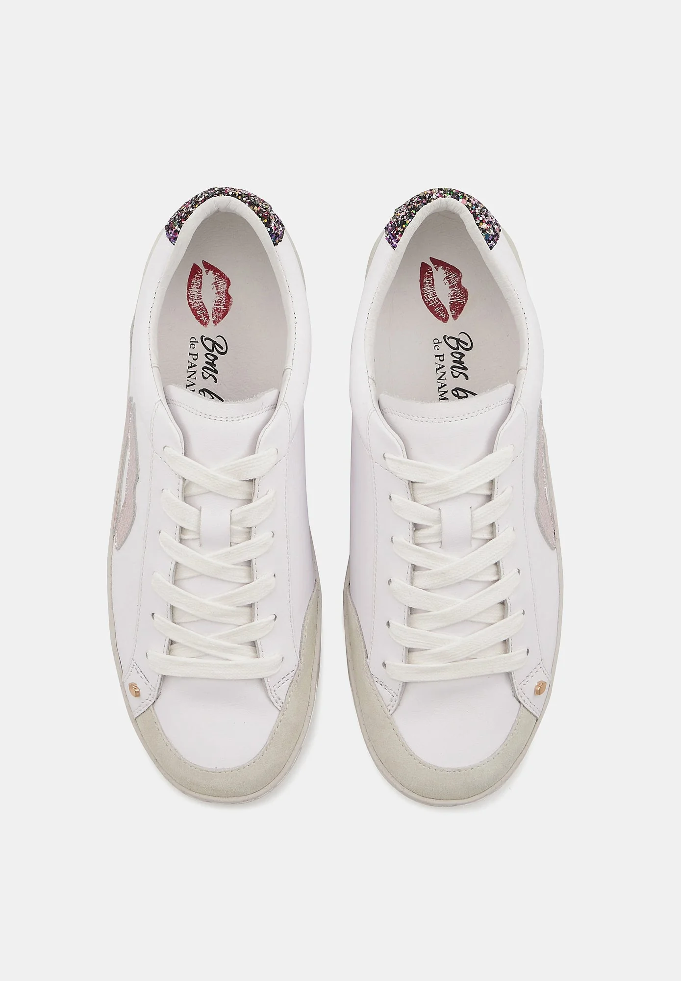 Baskets en cuir-Colette-Blanc Rose Gold Glitter - Image 6