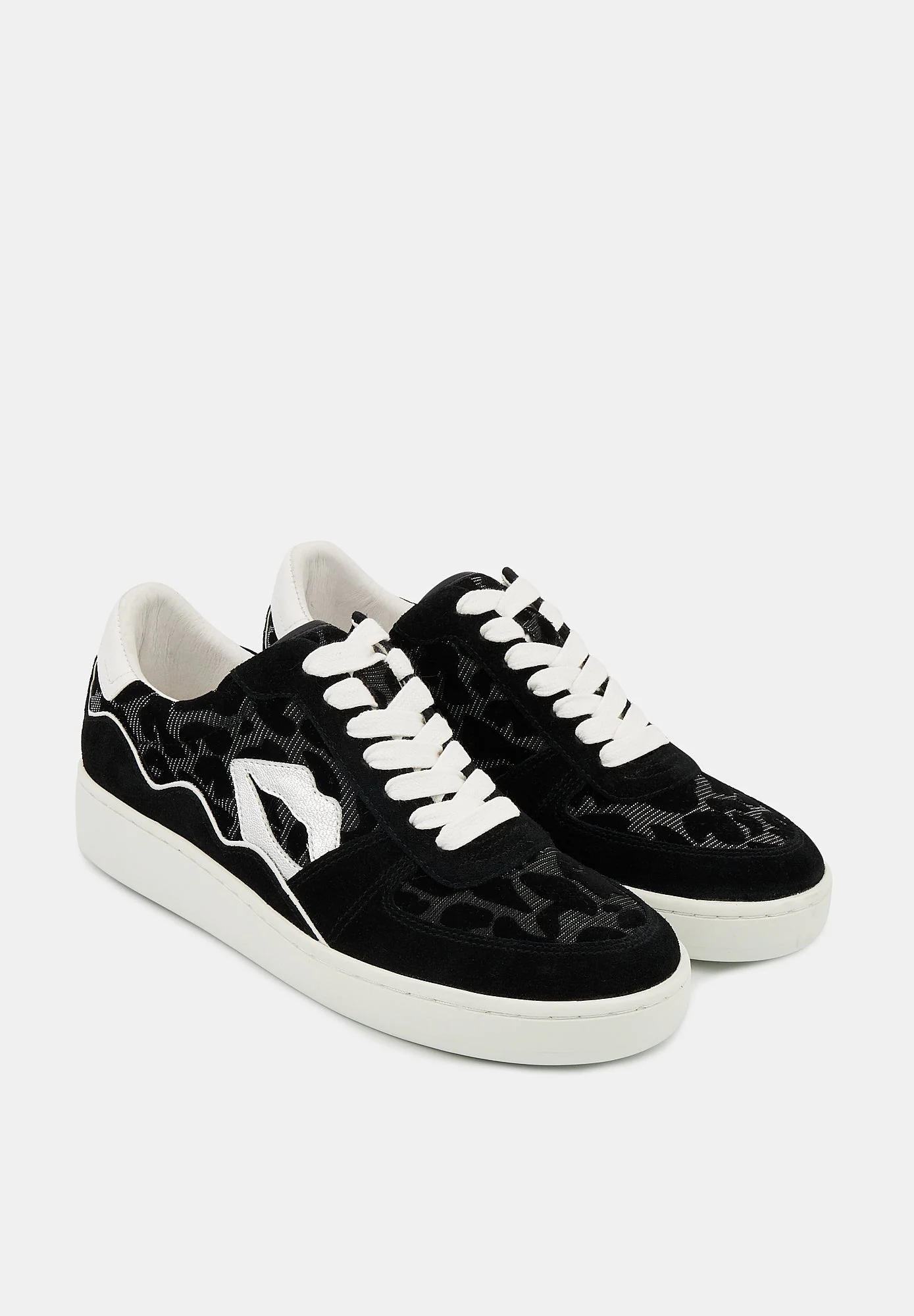 Baskets en cuir-Loulou-Noir Silver Leopard - Image 3