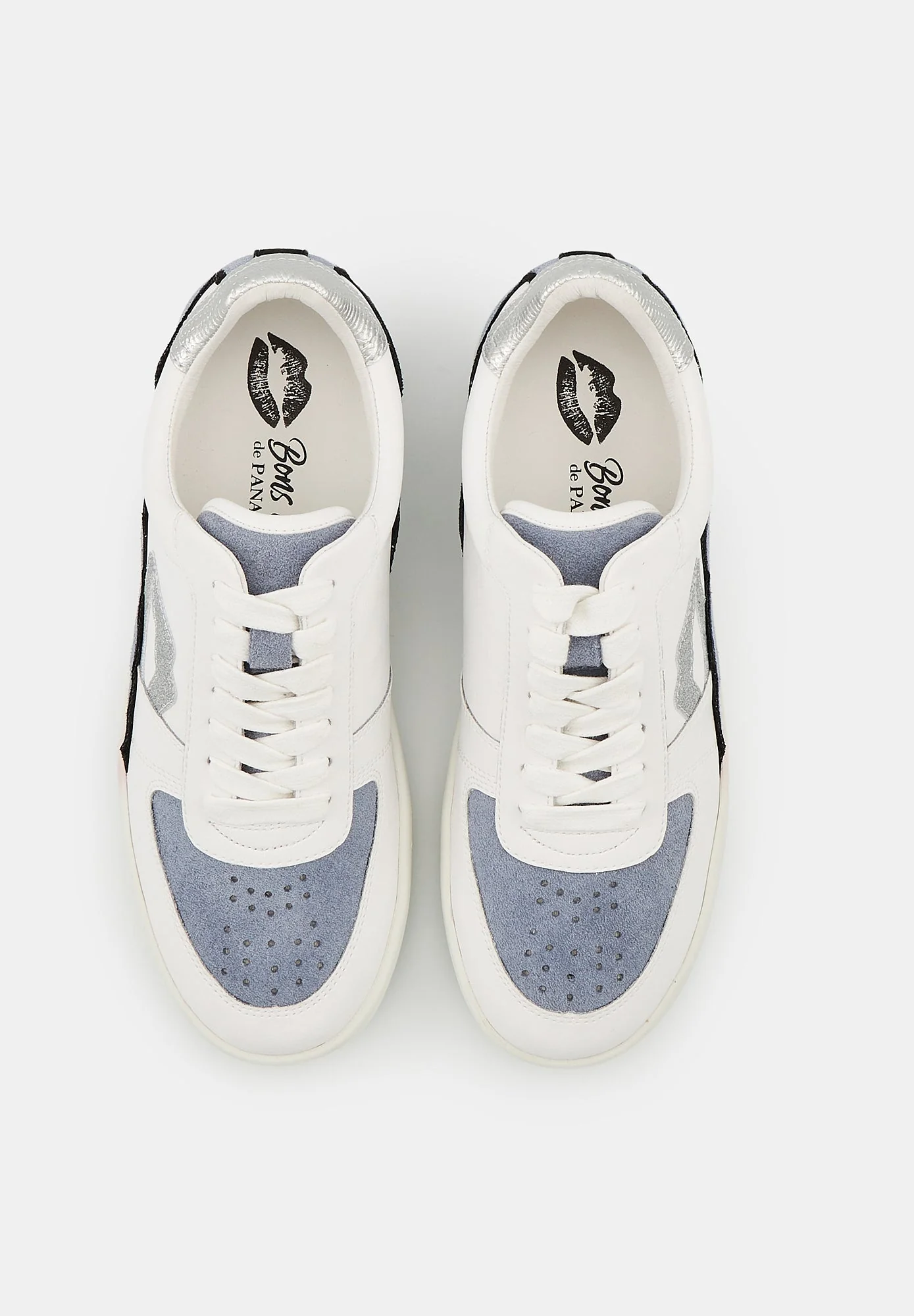 Baskets en cuir-Loulou-Blanc Silver Suede - Image 7
