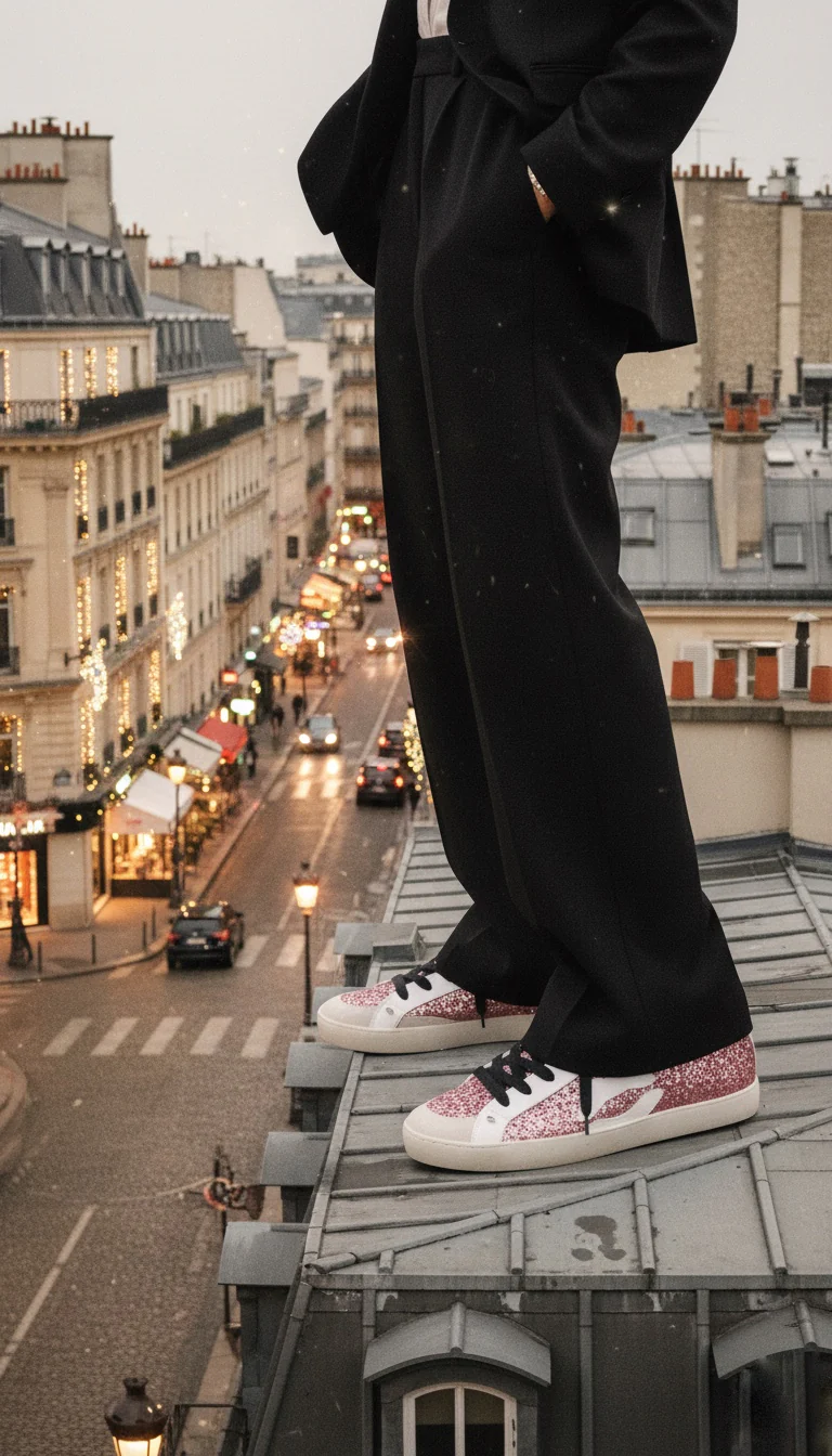 Baskets en cuir-Colette-Glitter Rose Gold - Image 4