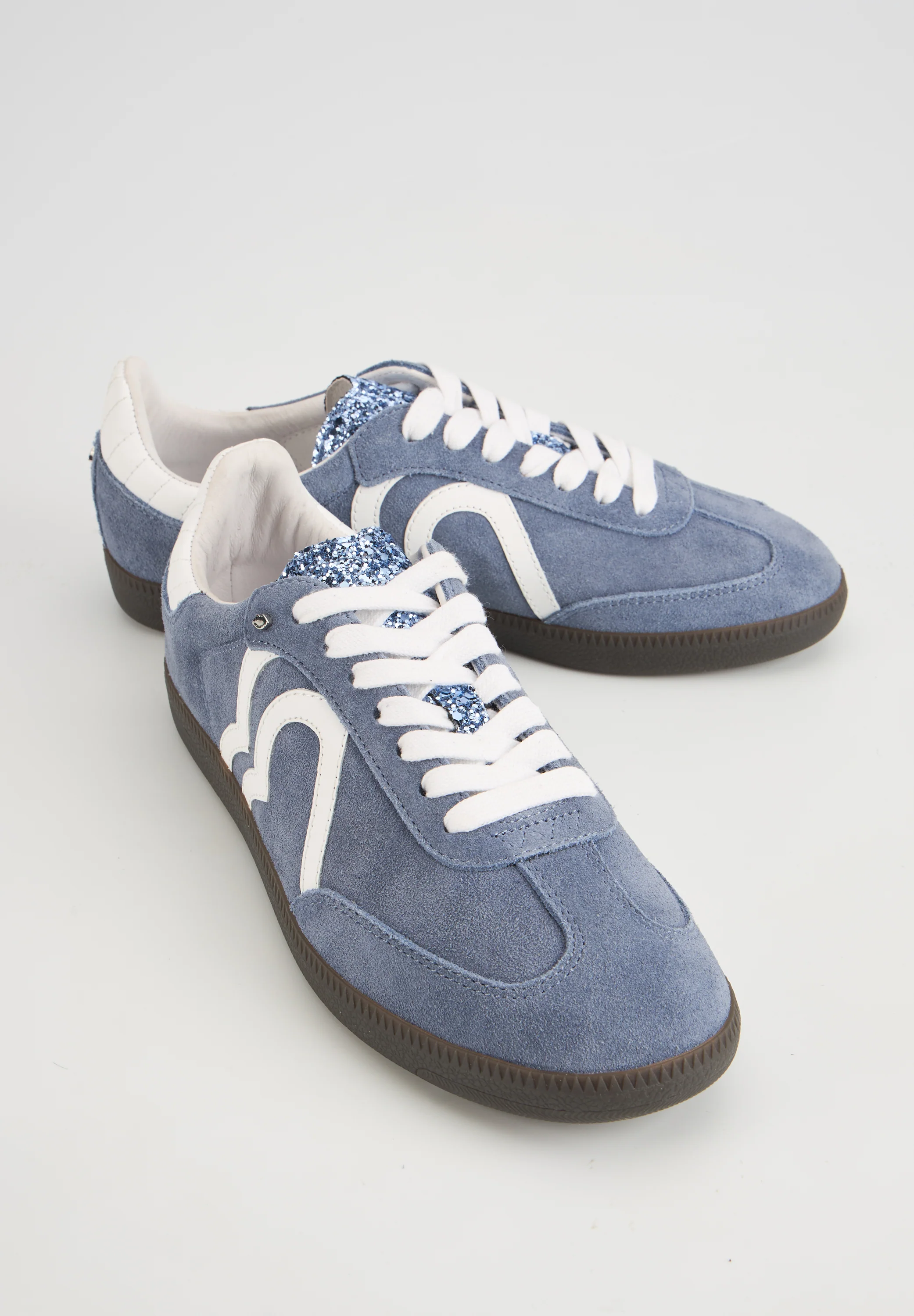 Baskets en cuir-Billie-Suede Bleu Blanc Glitter - Image 2