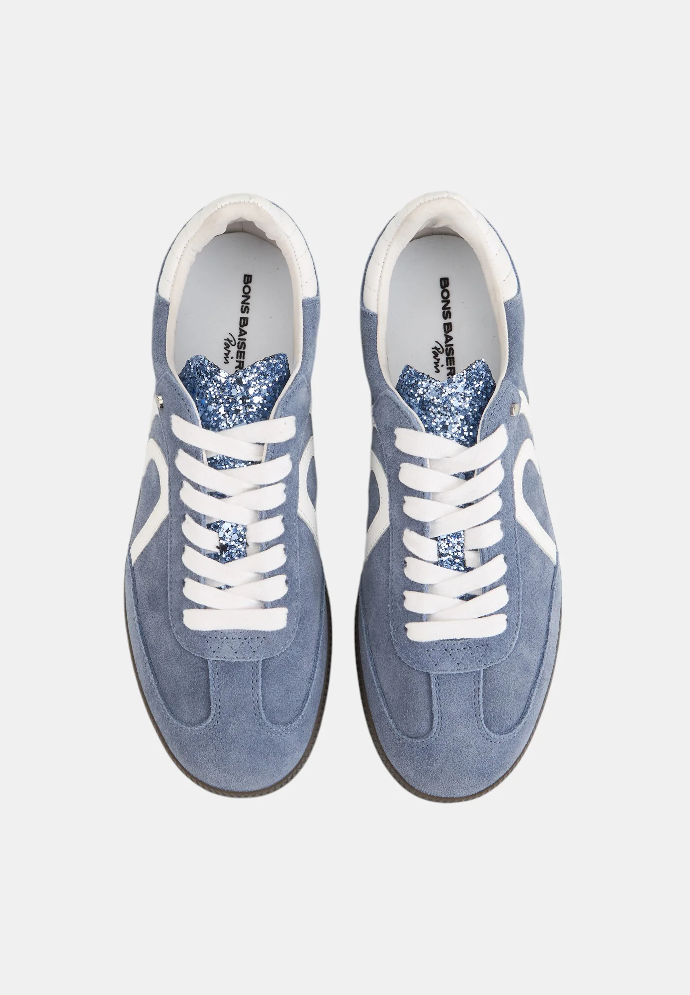 Baskets en cuir-Billie-Suede Bleu Blanc Glitter - Image 7