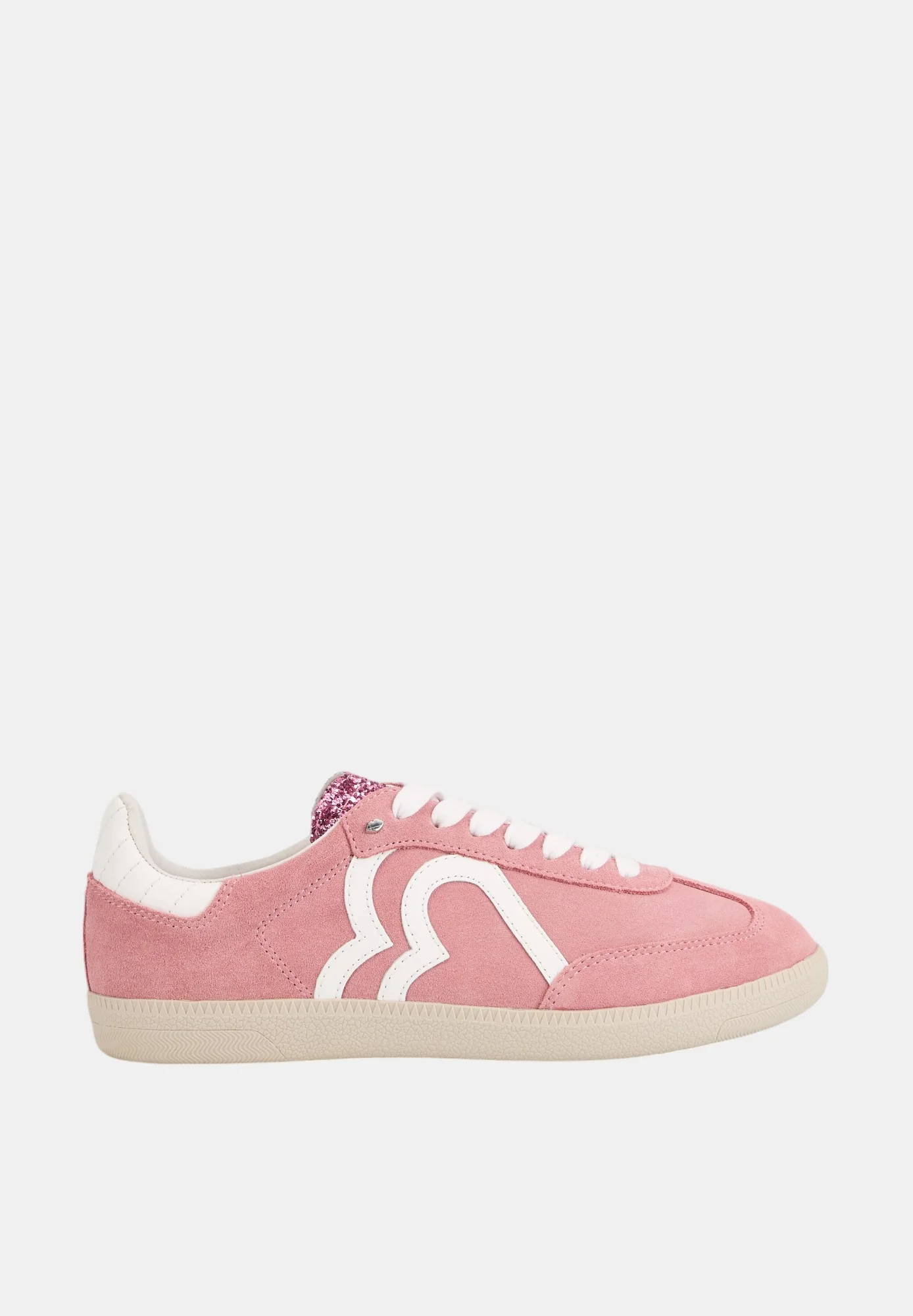 Baskets en cuir-Billie-Suede Rose Blanc Glitter - Image 3