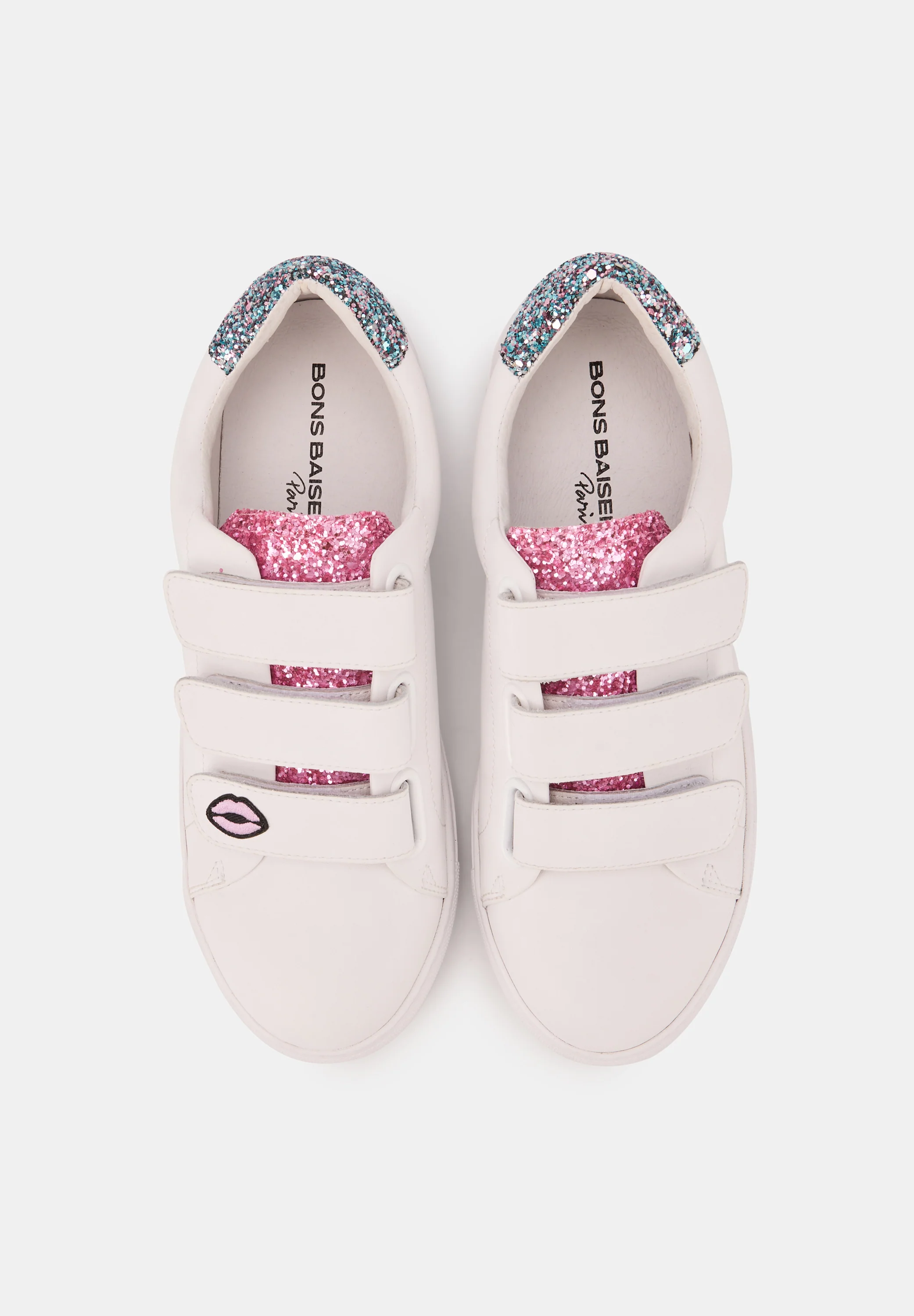 Baskets en cuir-Edith Glitters-Rose/Bleu - Image 6