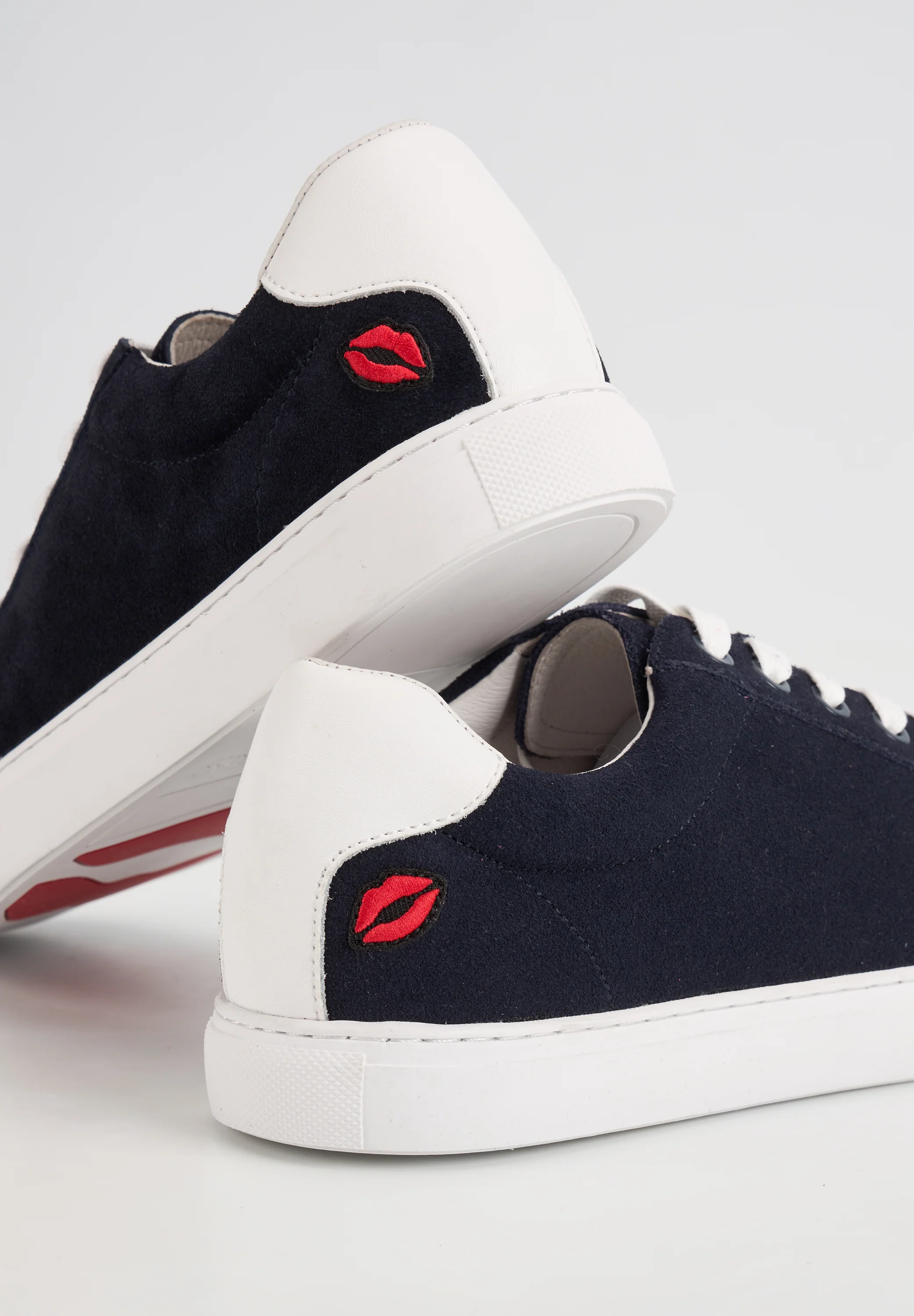 Baskets en cuir-Simone-Bleu Navy Suede