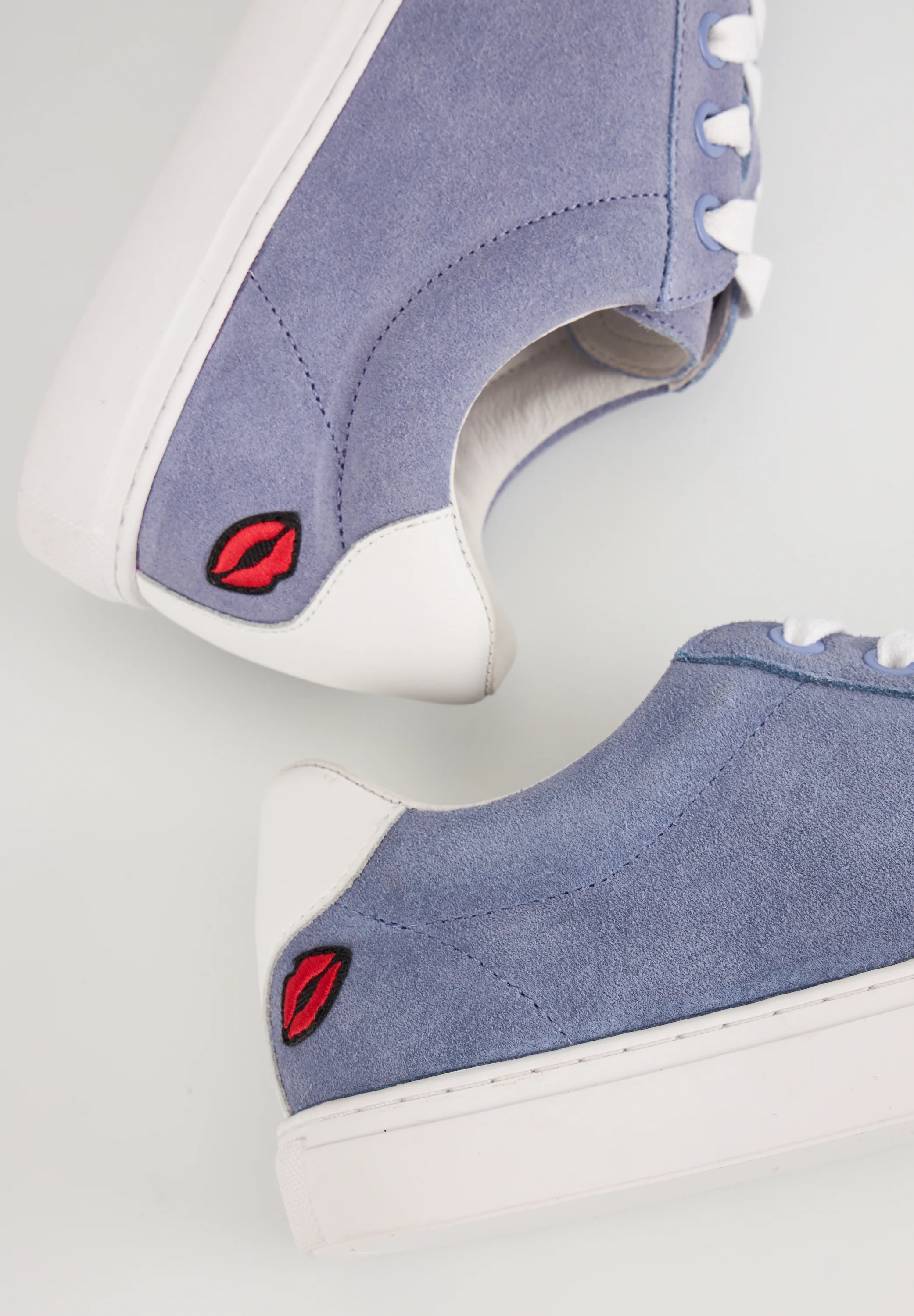 Baskets en cuir-Simone-Violet Clair Suede