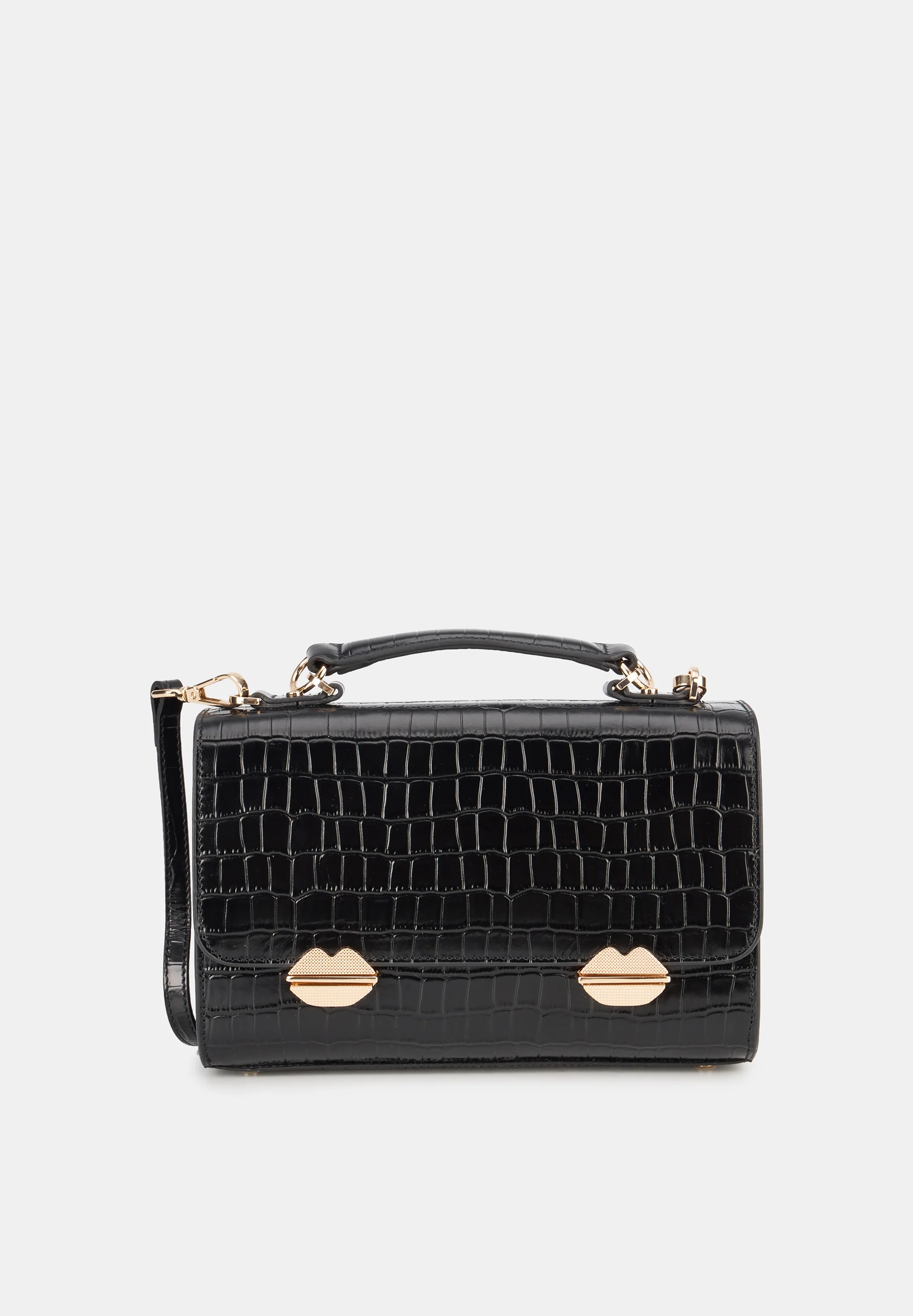 Satchel-Sealed With A Kiss Croco Noir - Image 5