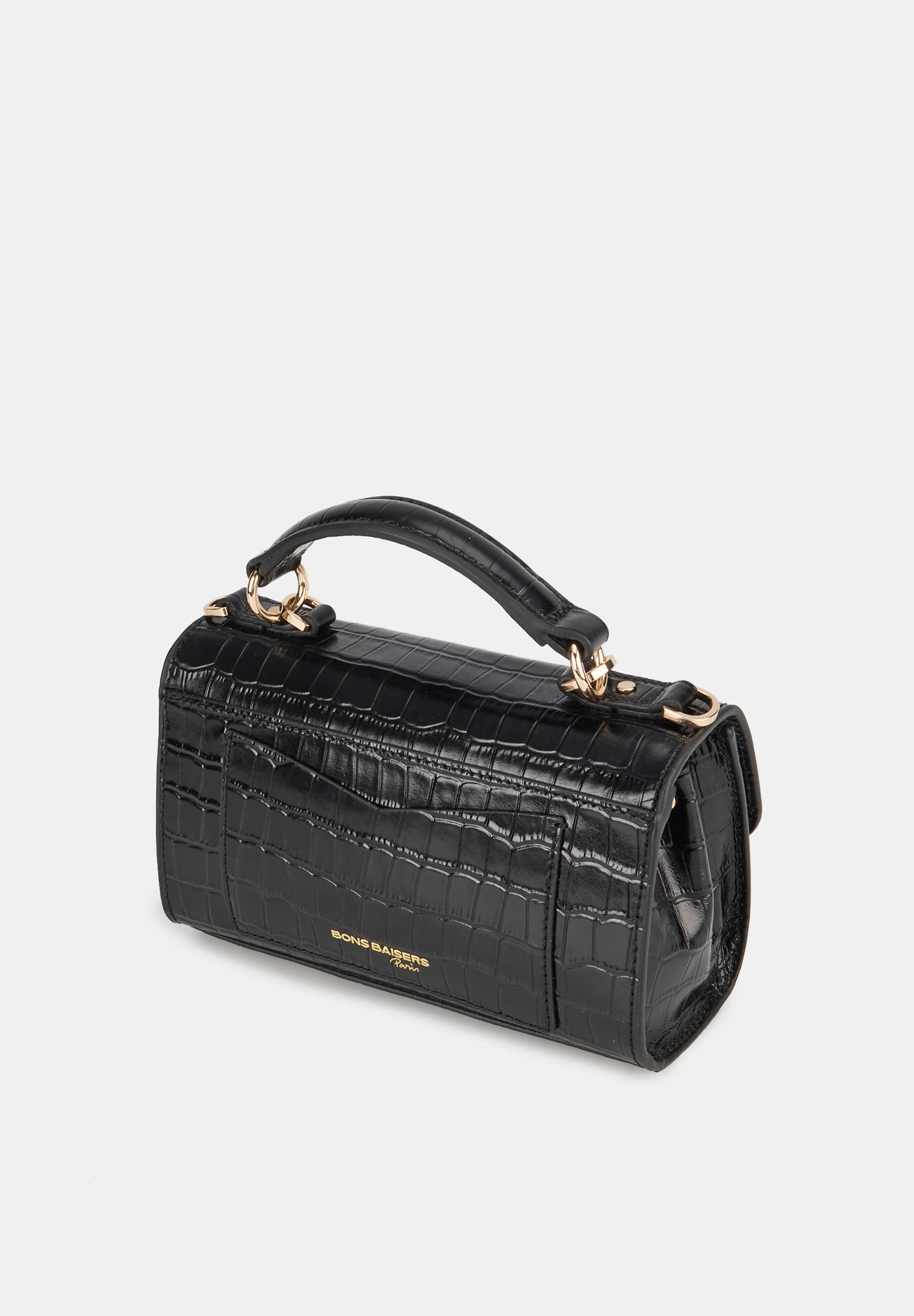 Small Satchel-Sealed With A Kiss Croco Noir - Image 5