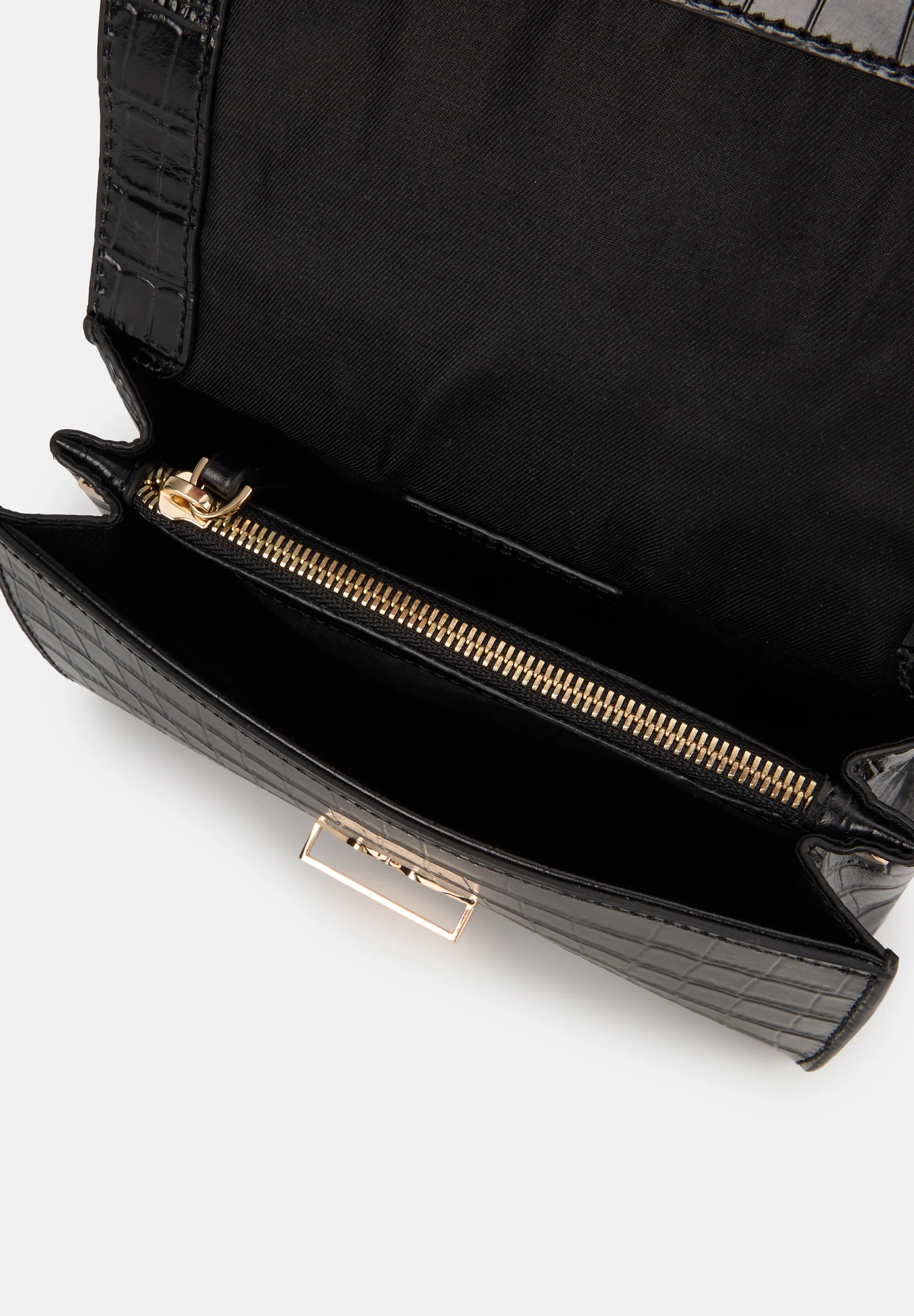 Small Satchel-Sealed With A Kiss Croco Noir - Image 6