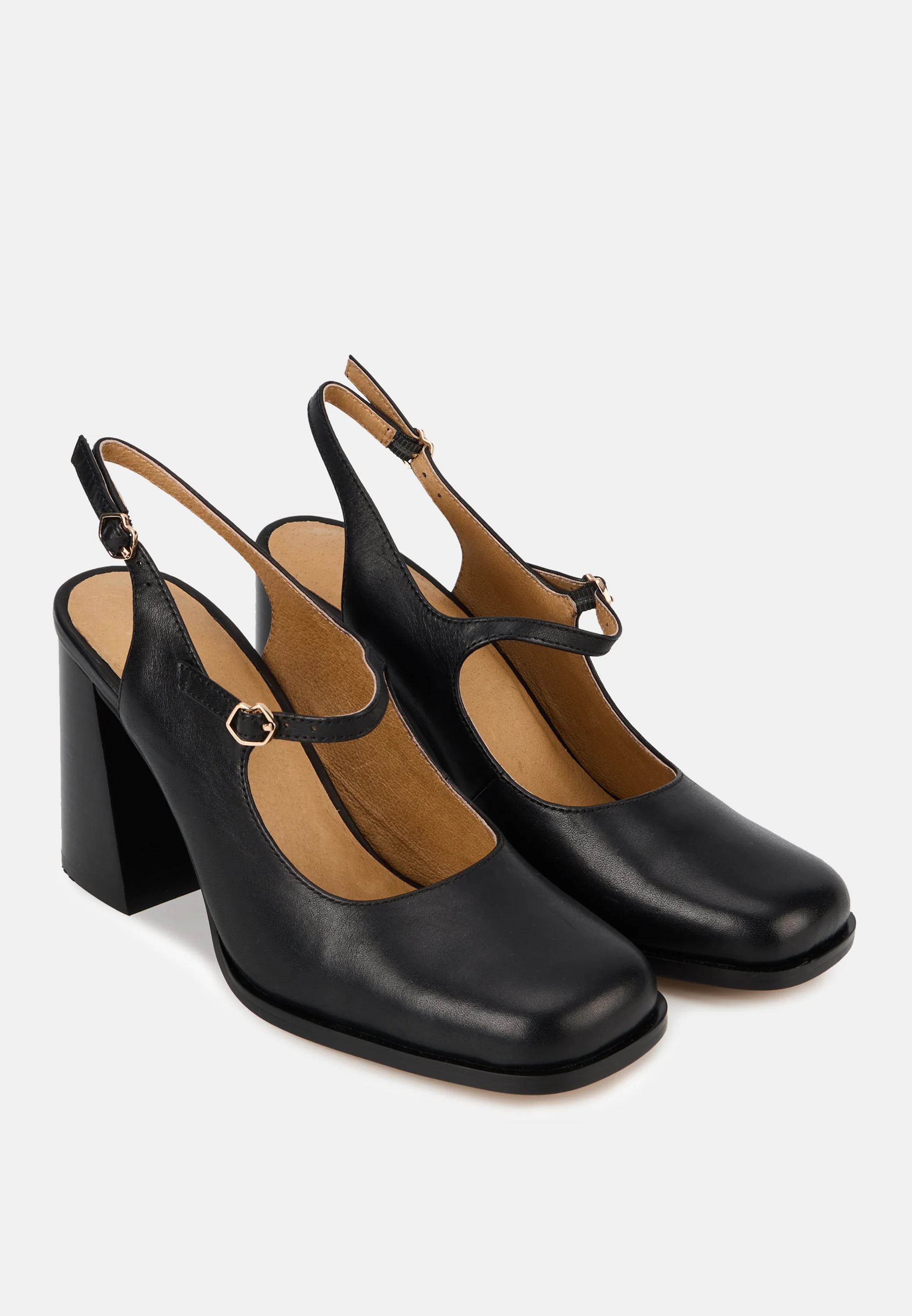 Babies Slingbacks - Cuir Noir - Flora - Image 5