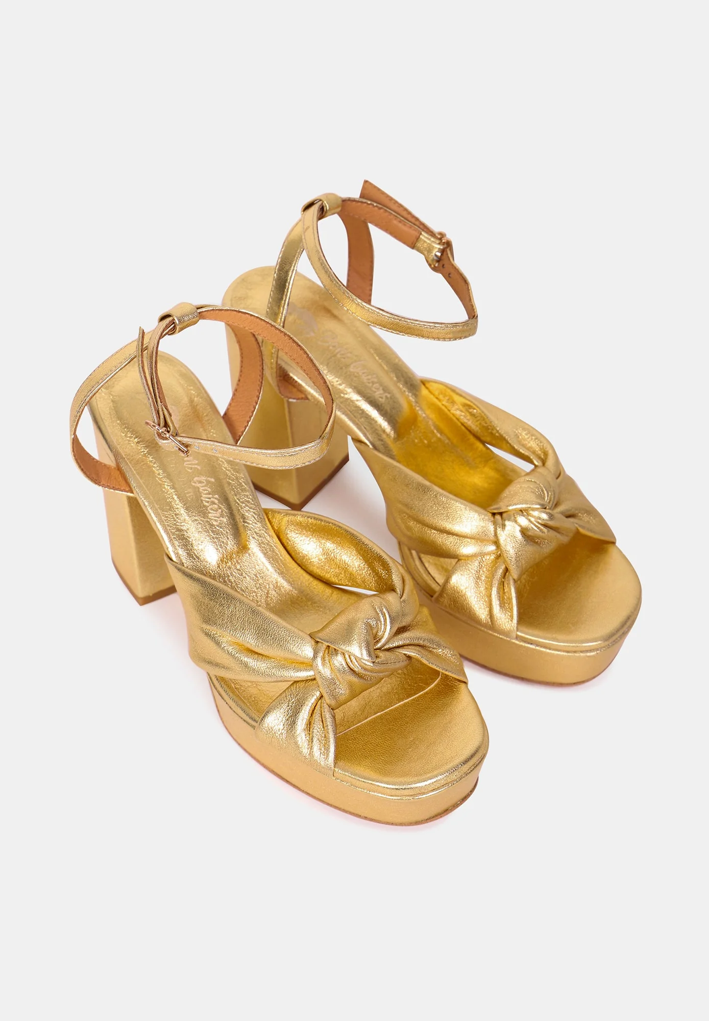 Sandales à talons - Cuir Métallisé Or - Kim - Image 3