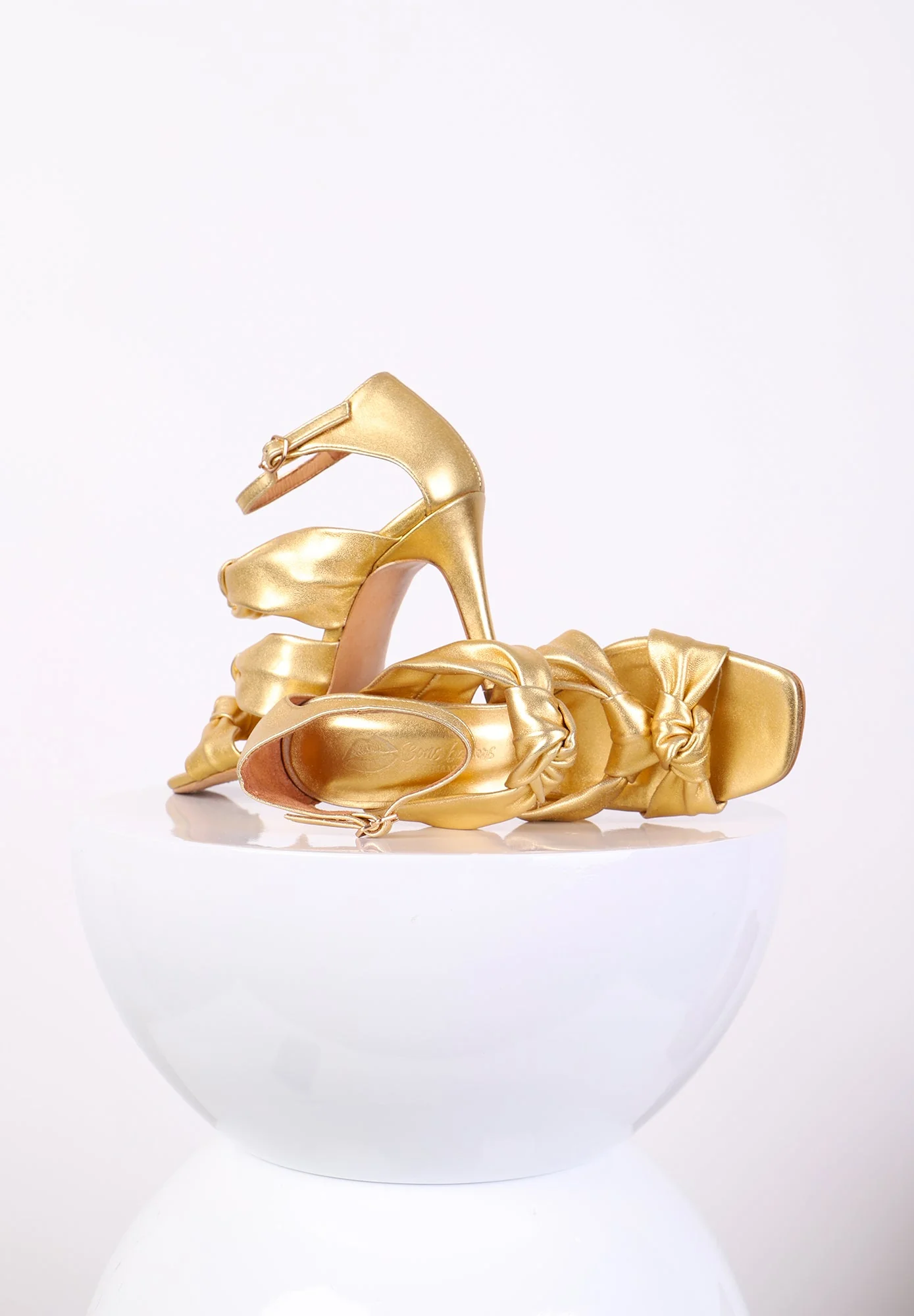 Sandales à talons - Cuir Métallisé Or - Michelle - Image 2