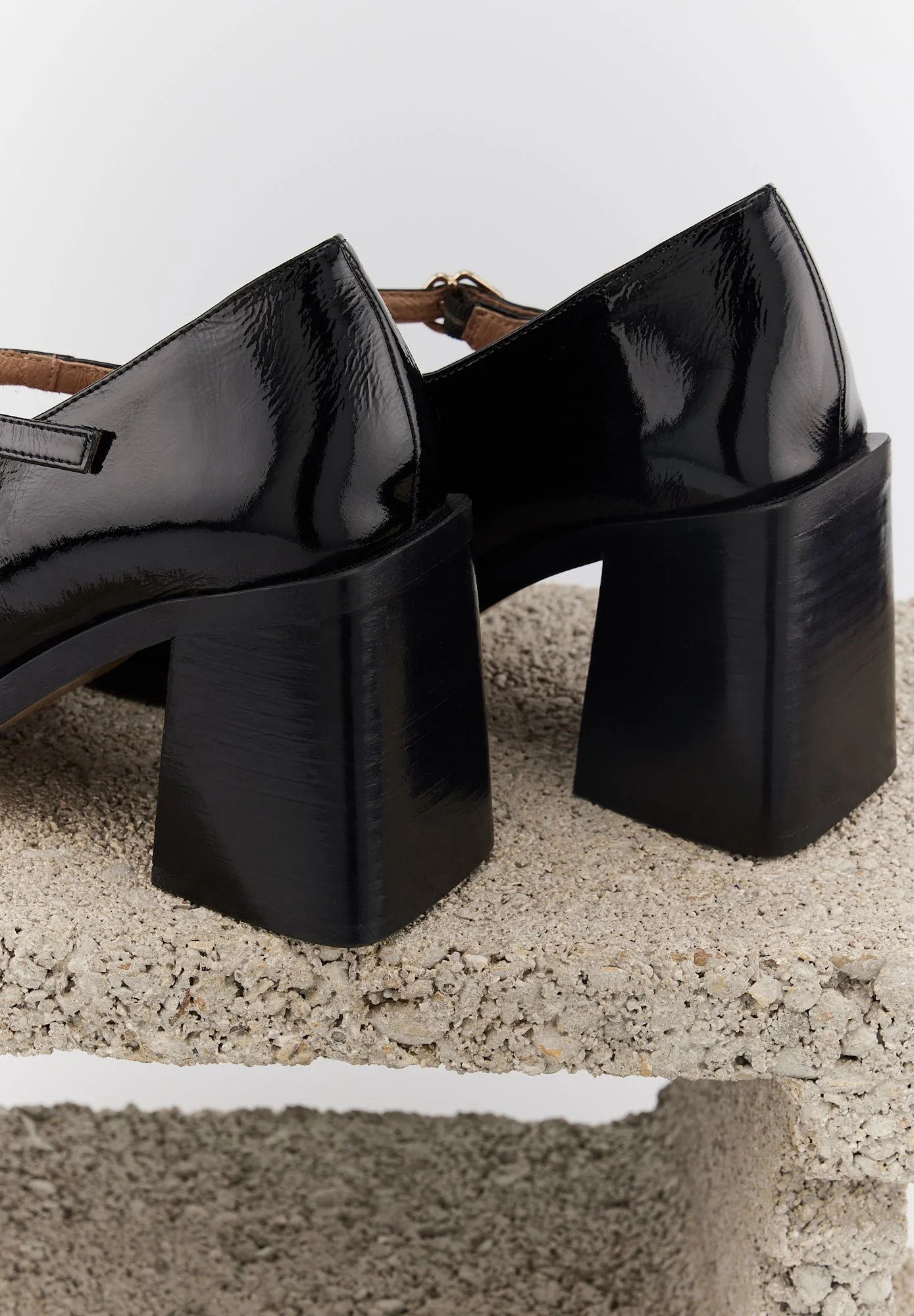 Babies à talons - Cuir Noir - Regina - Image 3