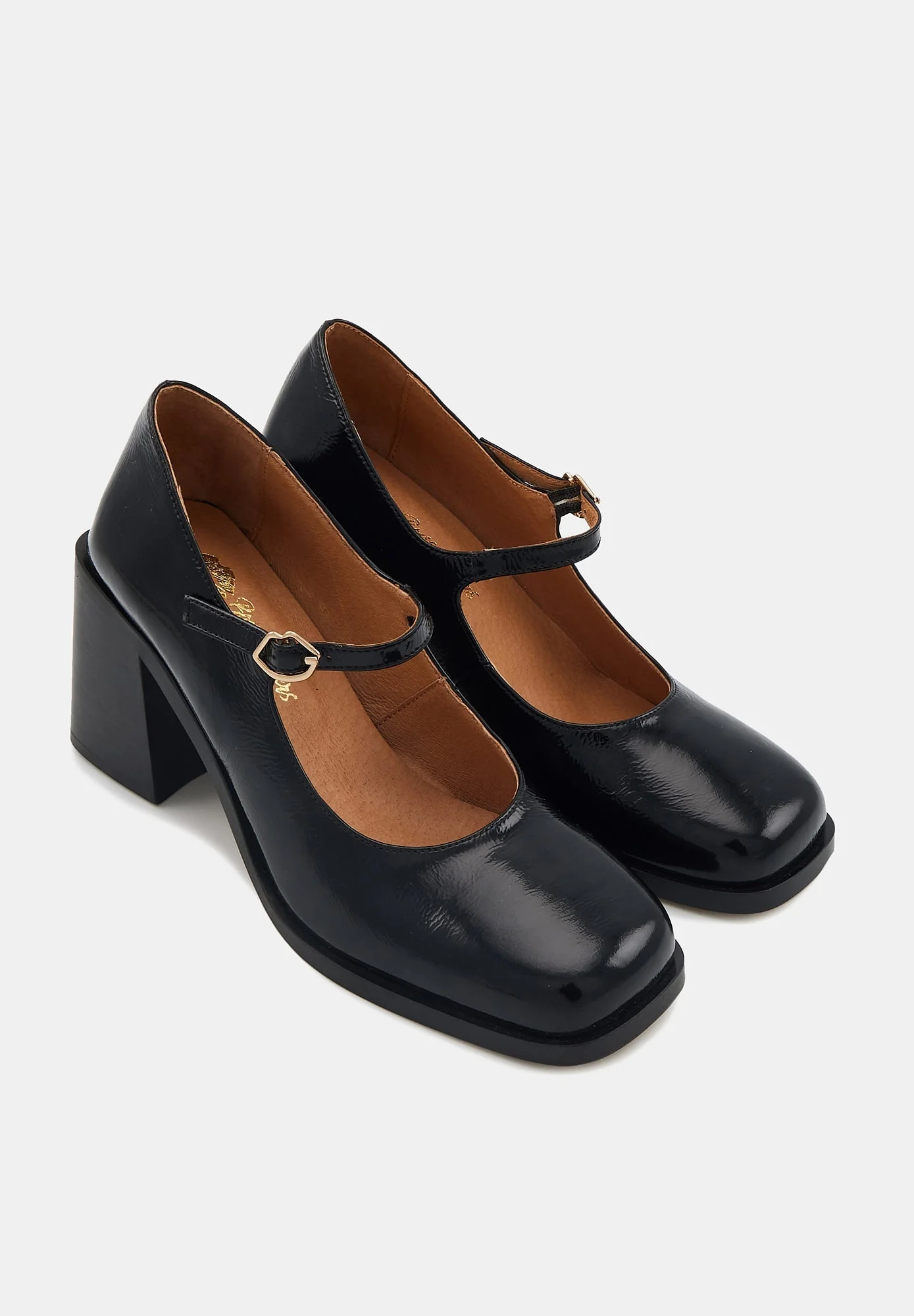 Babies à talons - Cuir Noir - Regina - Image 4