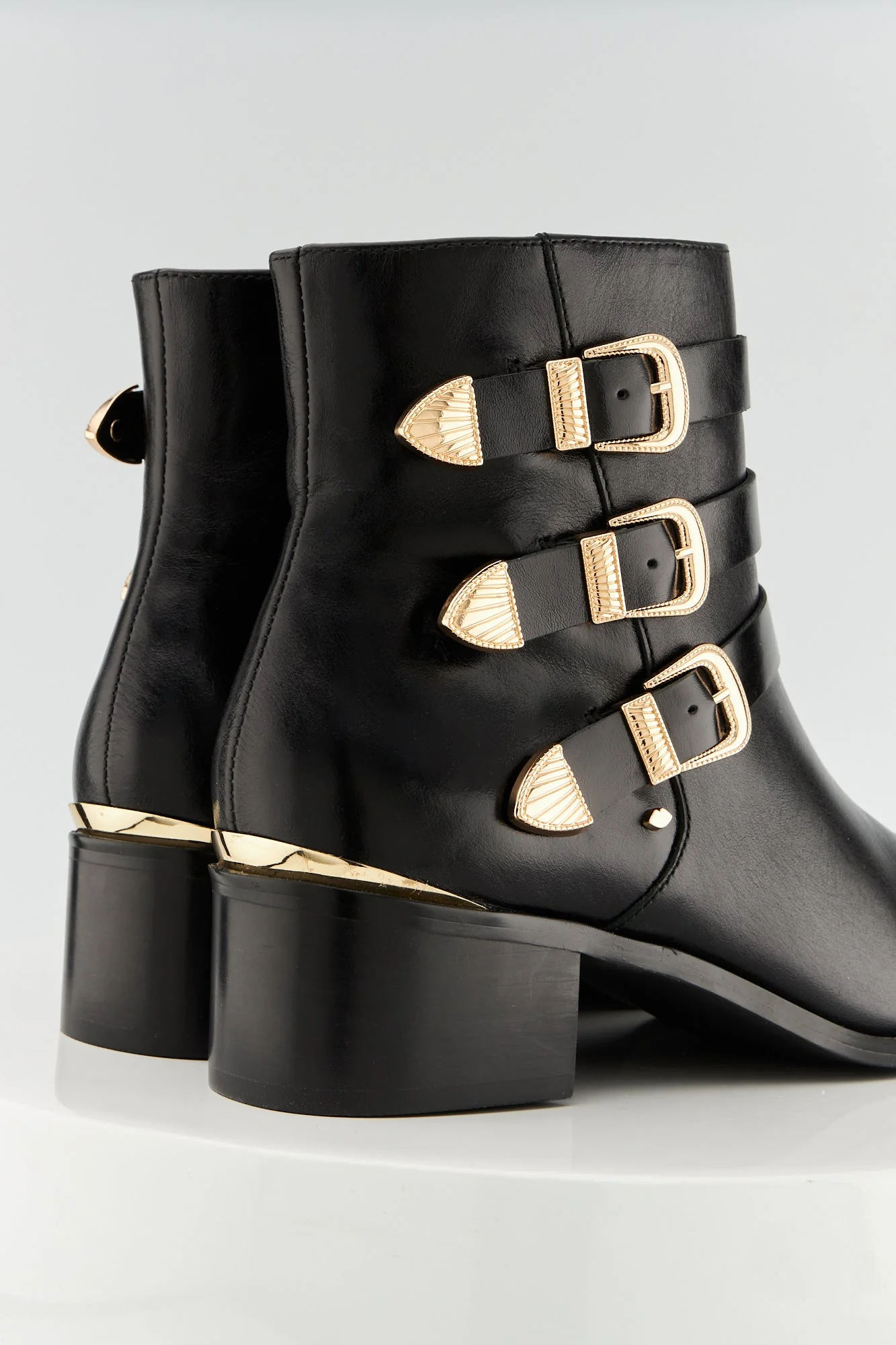 Bottines à boucles - Cuir Noir - Amelia - Image 2