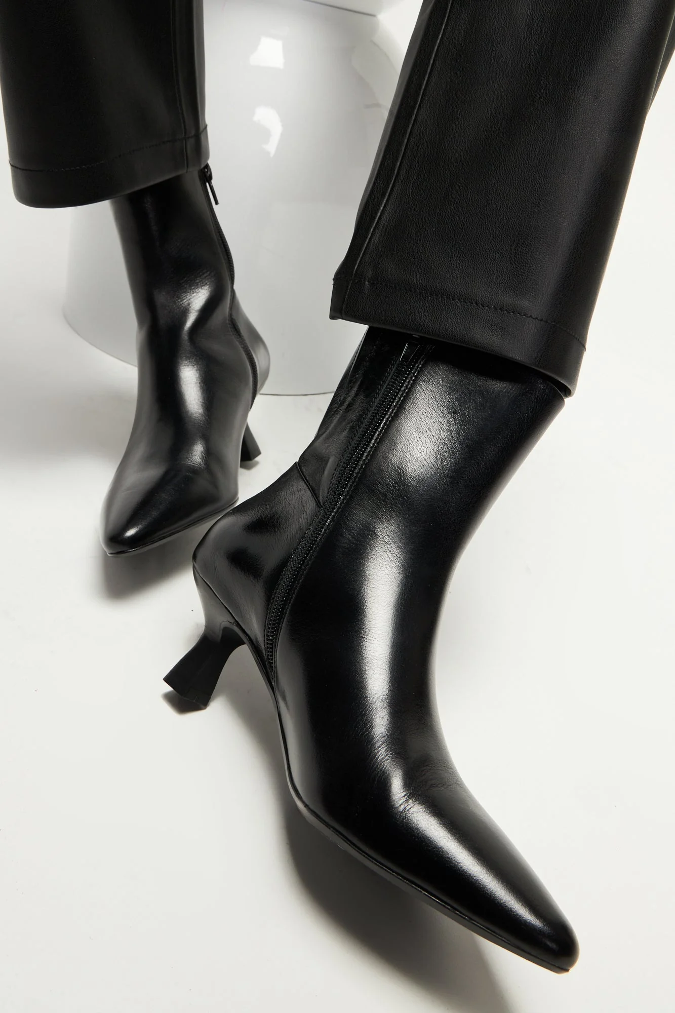 Bottines à talons - Cuir Noir - Clarisse