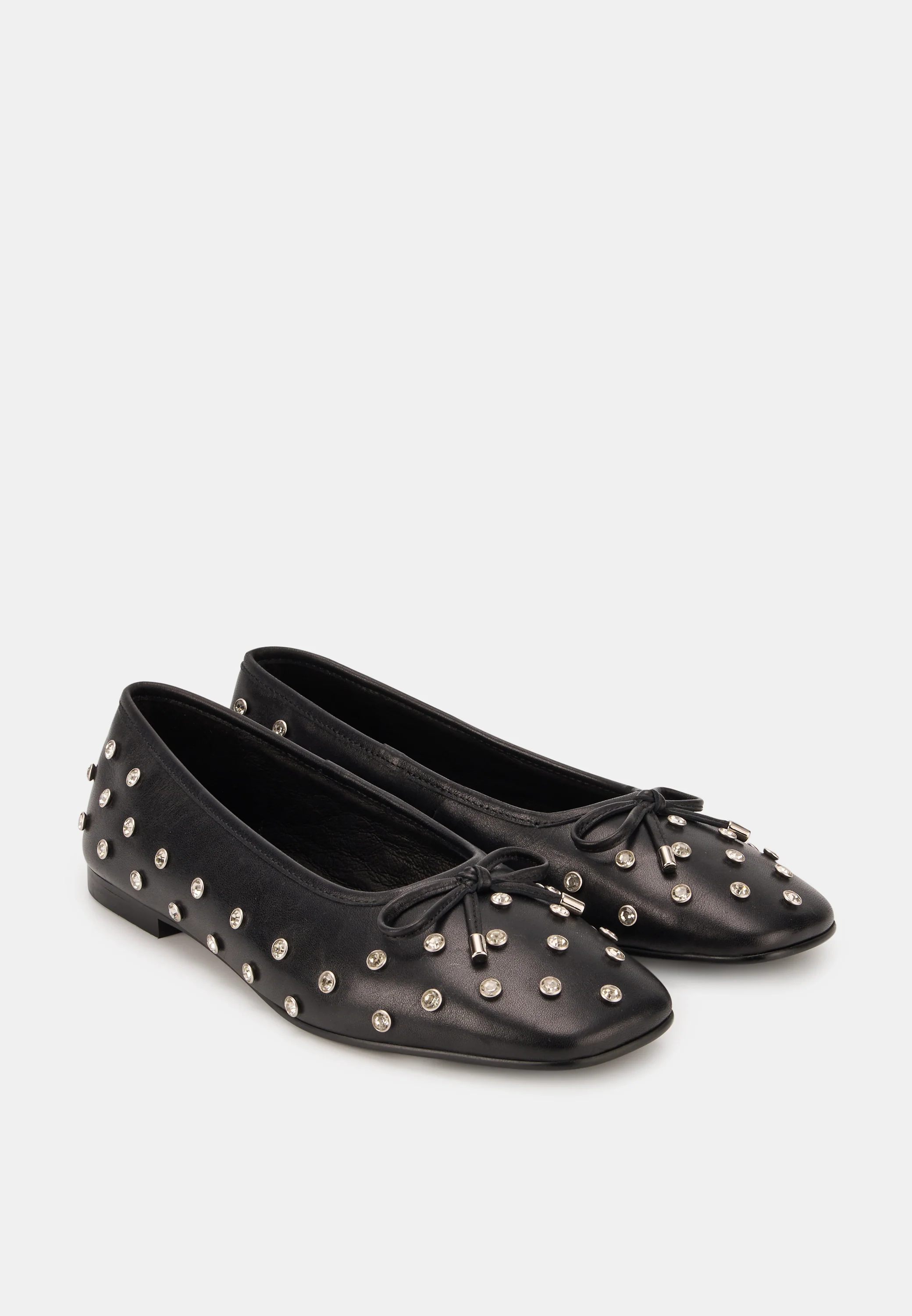 Ballerines - Cuir Noir Diamonds - Carmen - Image 5