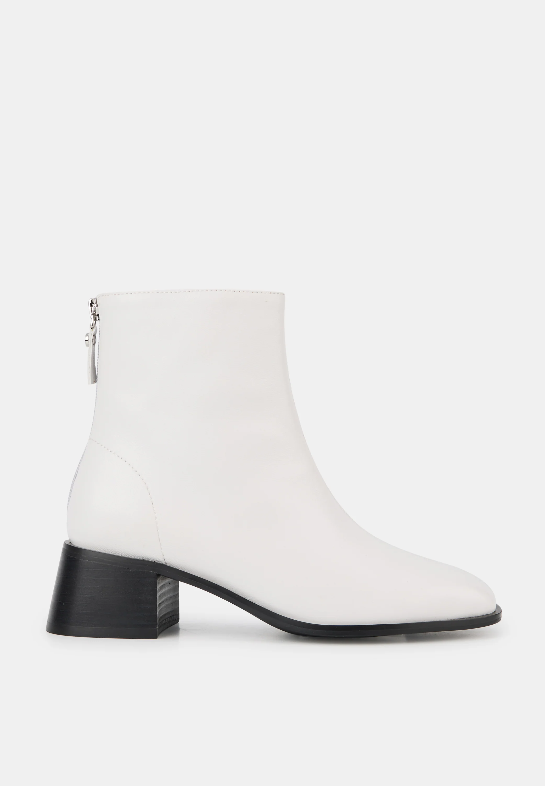 Bottines à talons - Cuir Lisse Blanc - Coralie - Image 6