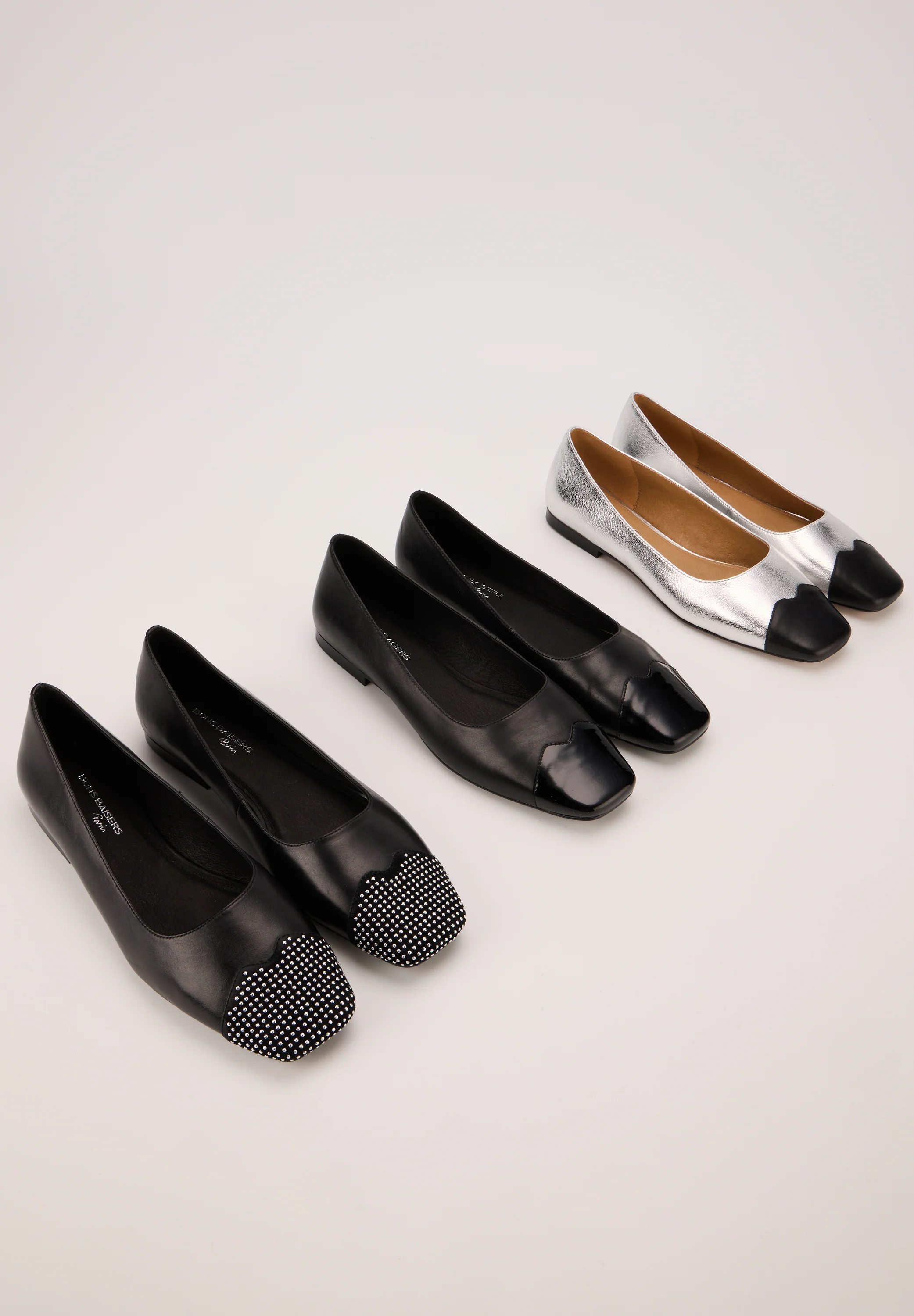 Ballerines - Cuir Lisse Noir - Elisa - Image 3