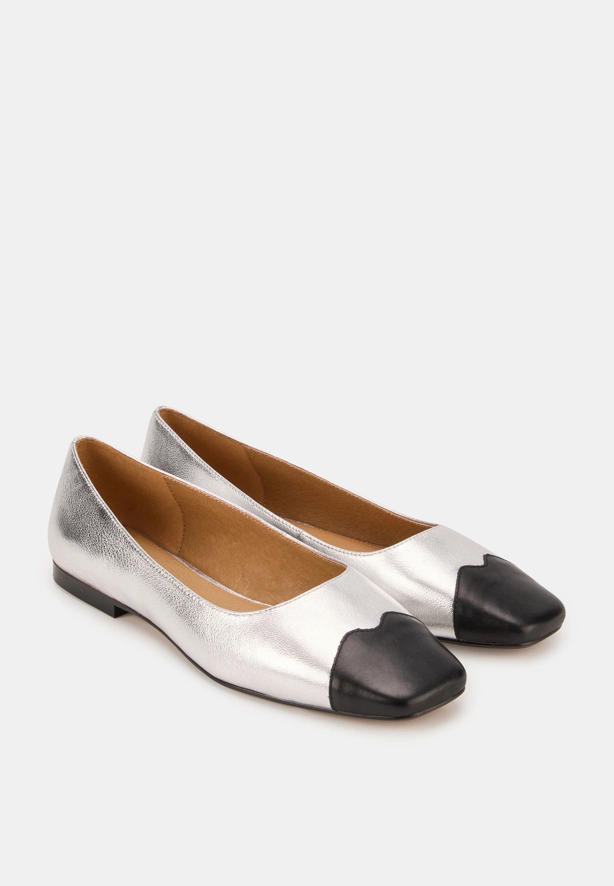 Ballerines - Cuir Métallisé Silver - Elisa - Image 6