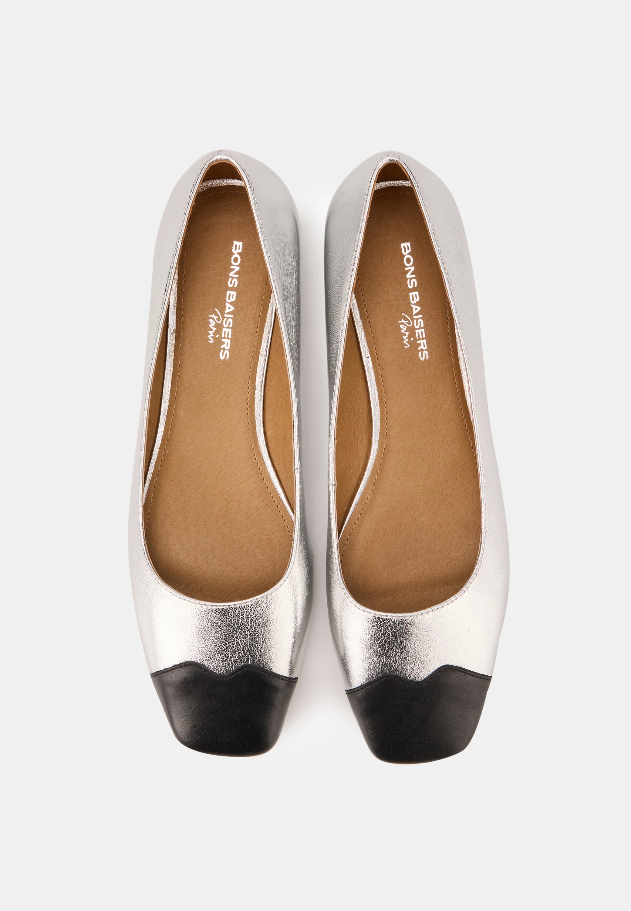 Ballerines - Cuir Métallisé Silver - Elisa - Image 7
