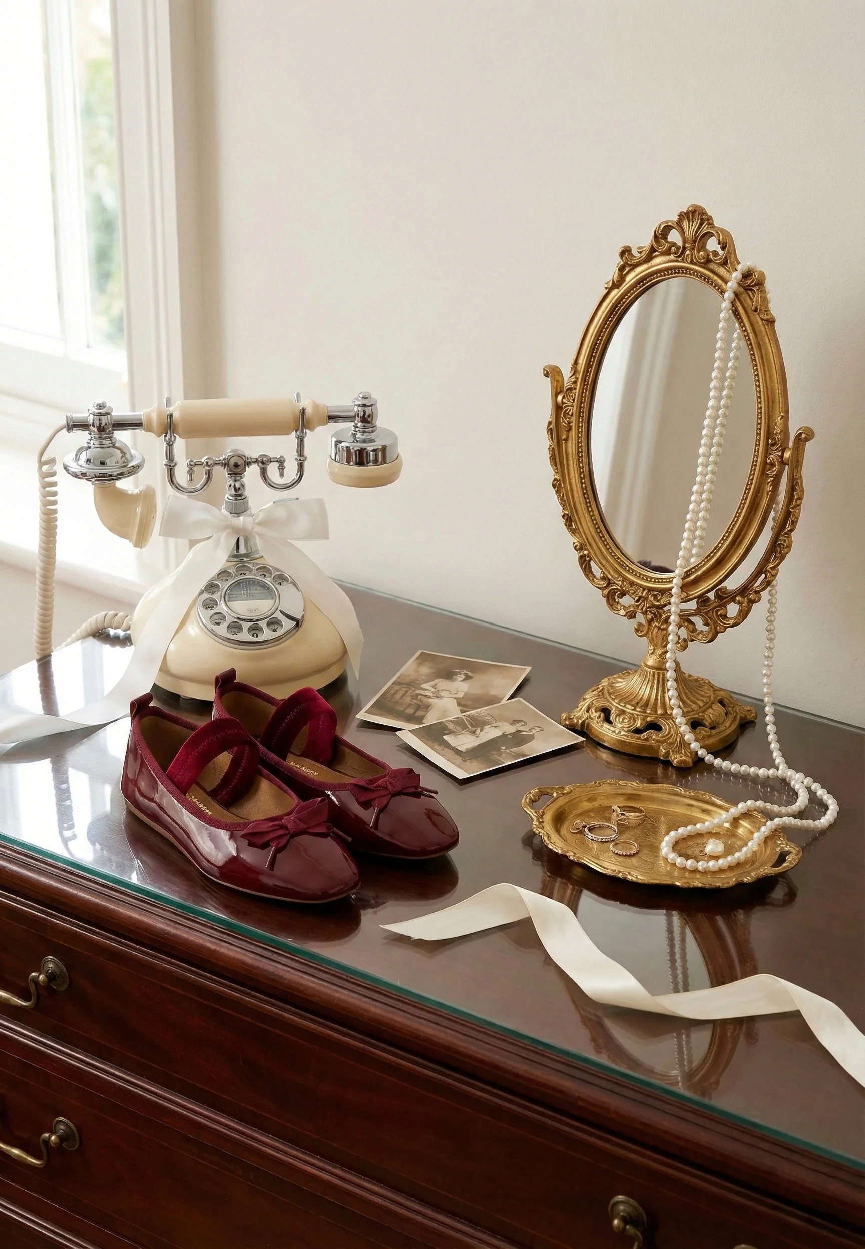 Ballerines à Brides - Cuir Rouge - Félicie - Image 4