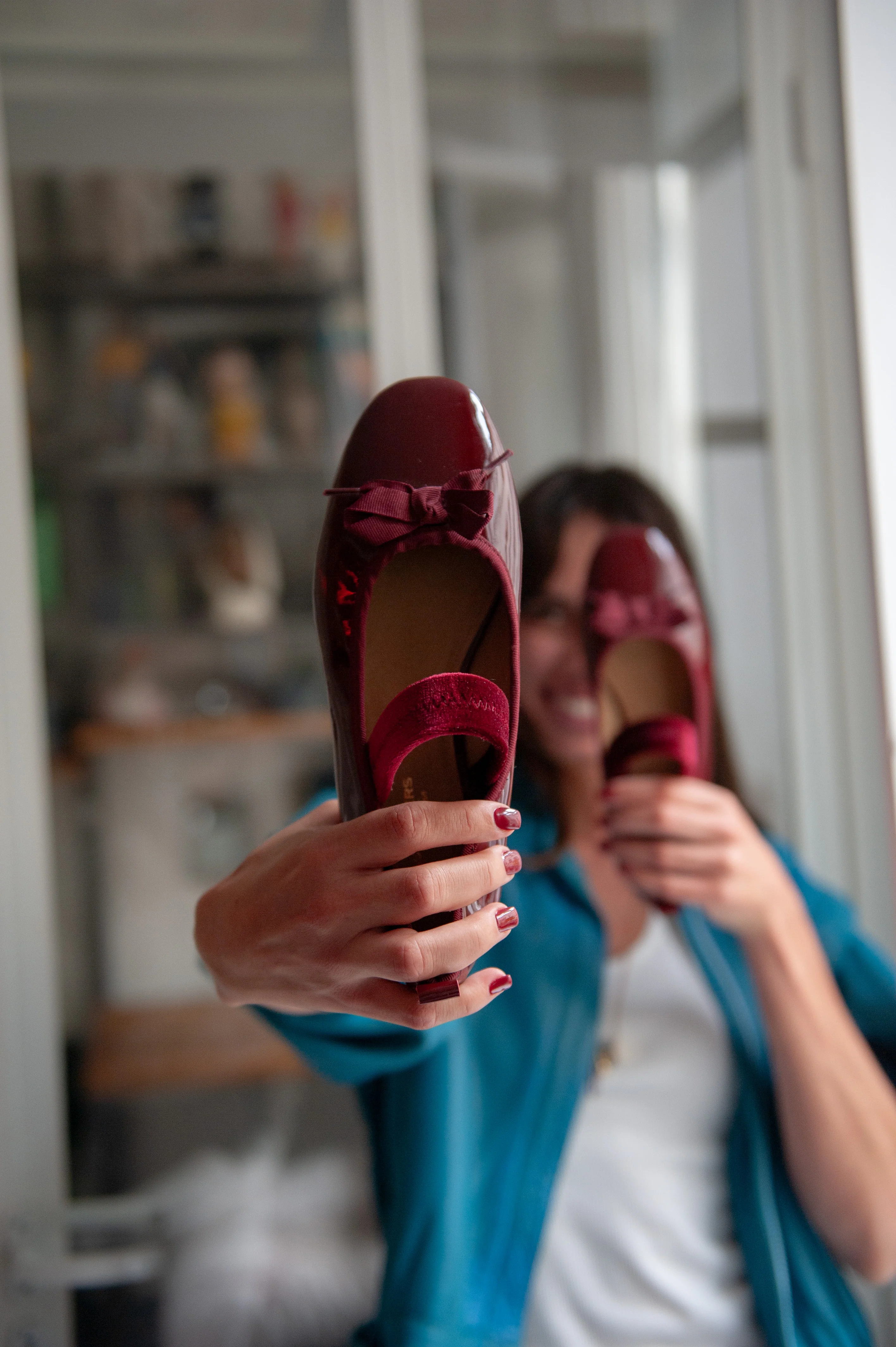 Ballerines à Brides - Cuir Rouge - Félicie - Image 5