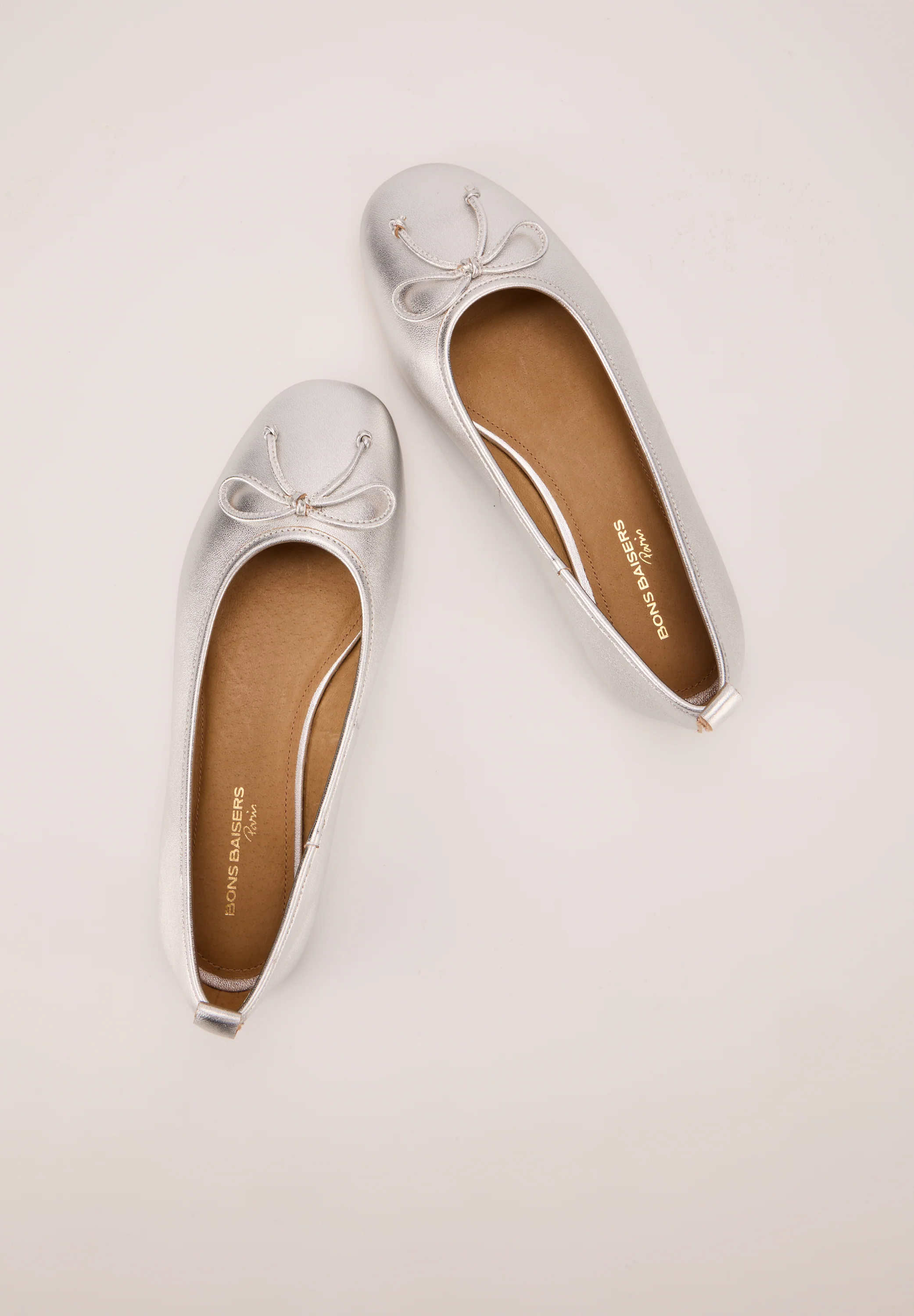 Ballerines - Cuir Métallisé Silver - Félice - Image 2