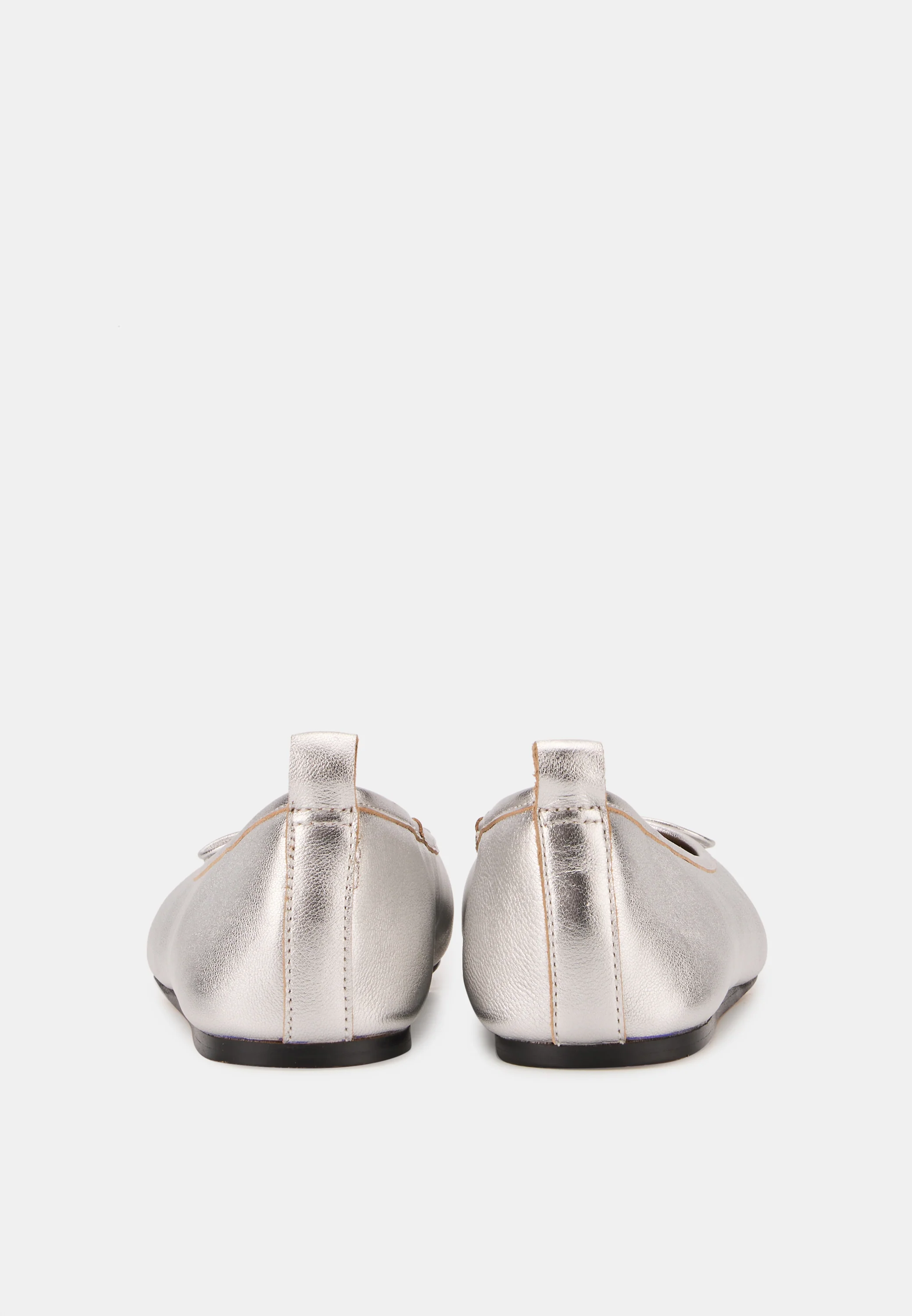 Ballerines - Cuir Métallisé Silver - Félice - Image 8