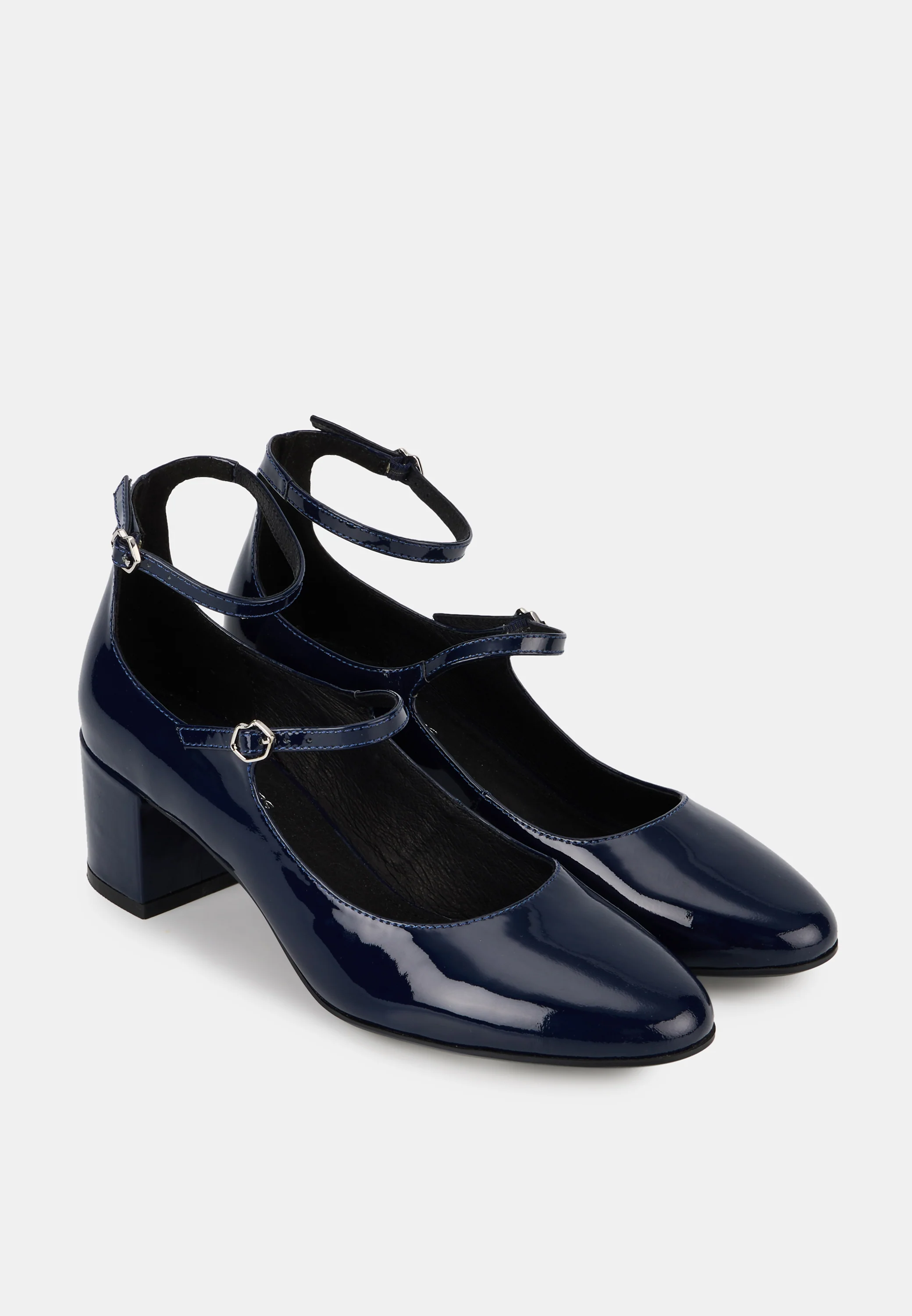 Babies à talons - Cuir bleu navy - Sofia - Image 3