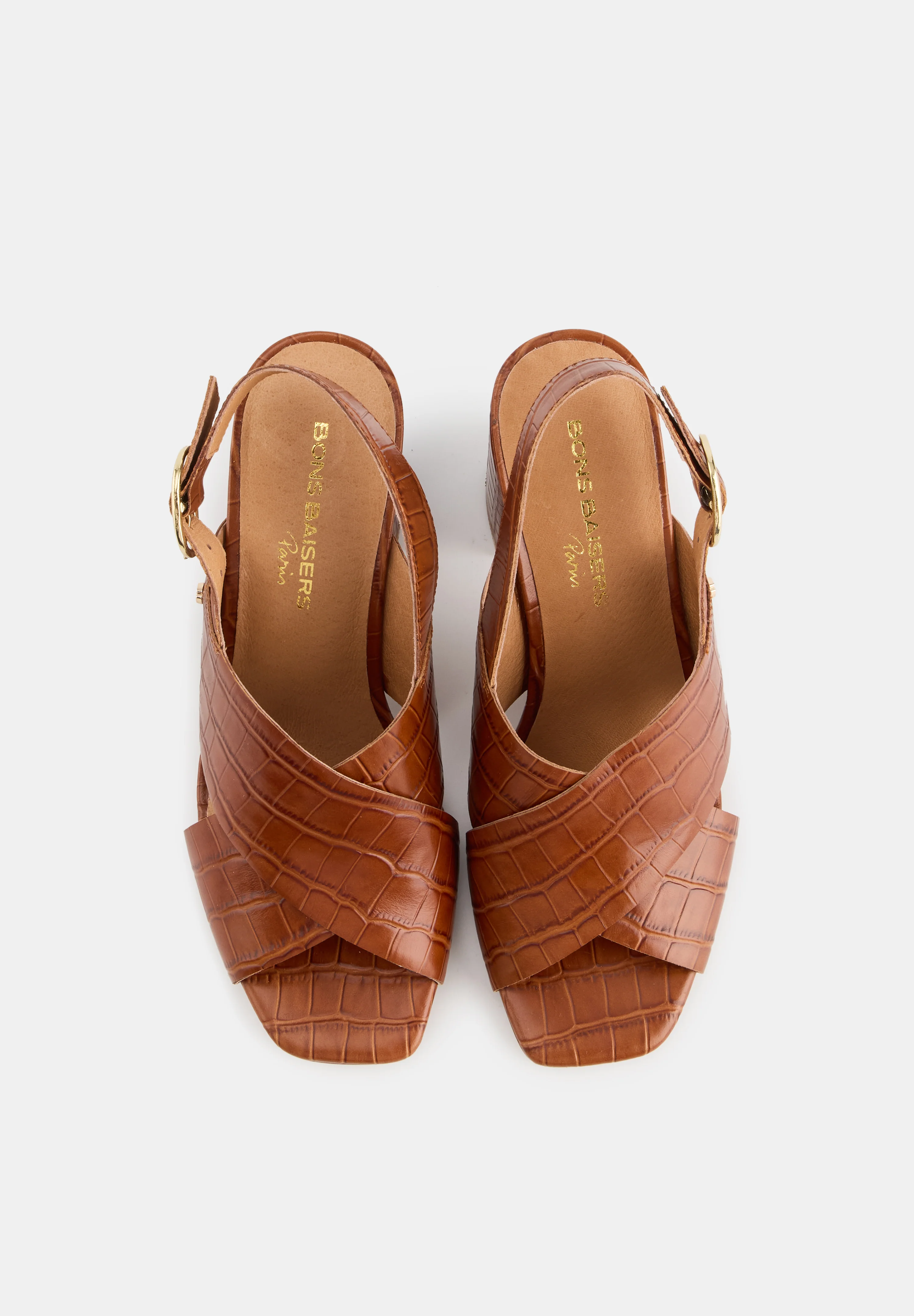 Claudia-Cuir façon Croco Cognac - Image 5