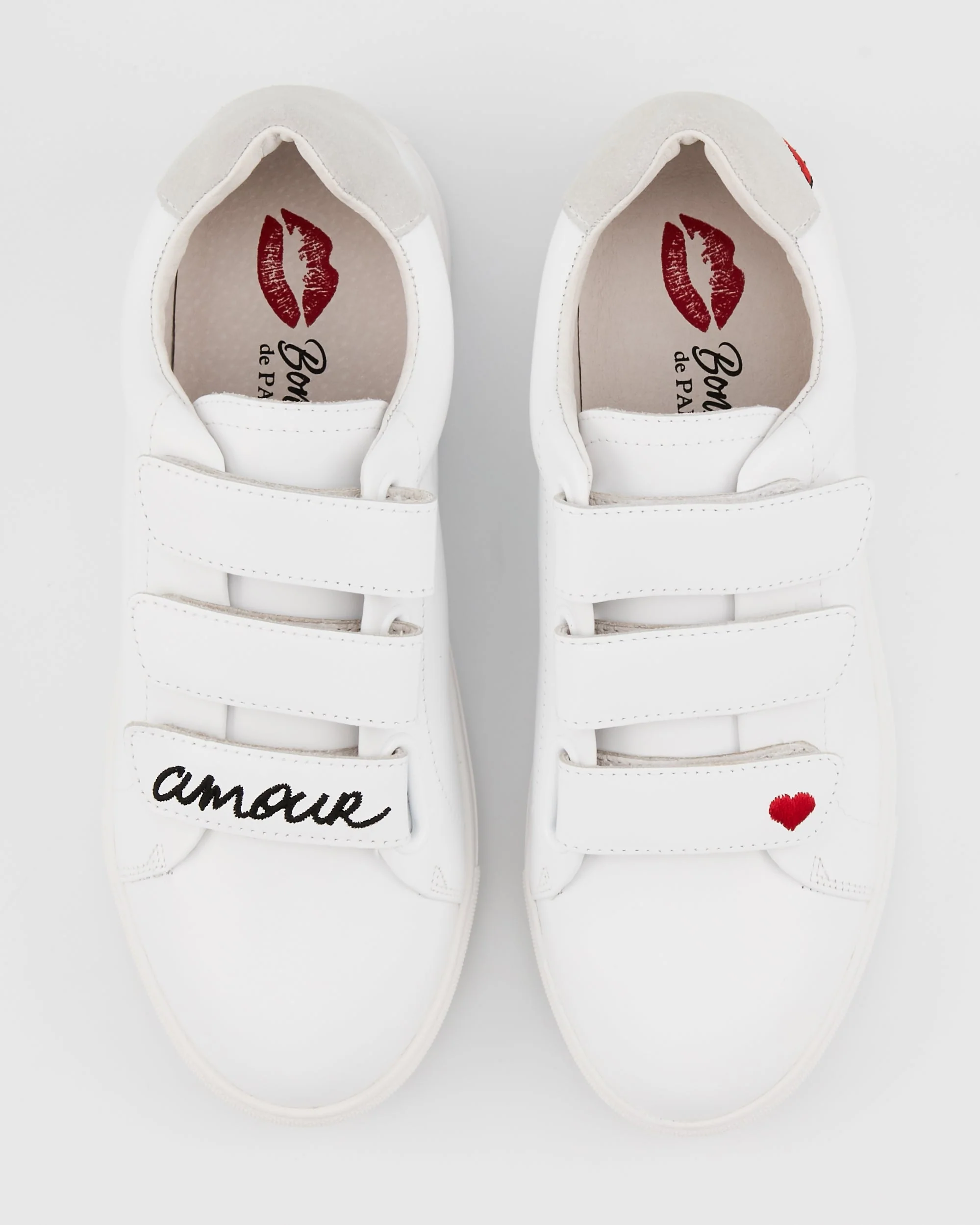 Baskets en cuir-Edith Amour-Blanc/Noir - Image 5