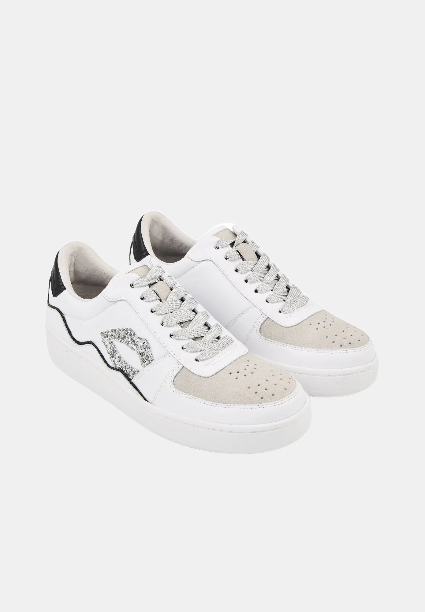 Baskets en cuir-Loulou-Blanc Silver - Image 3