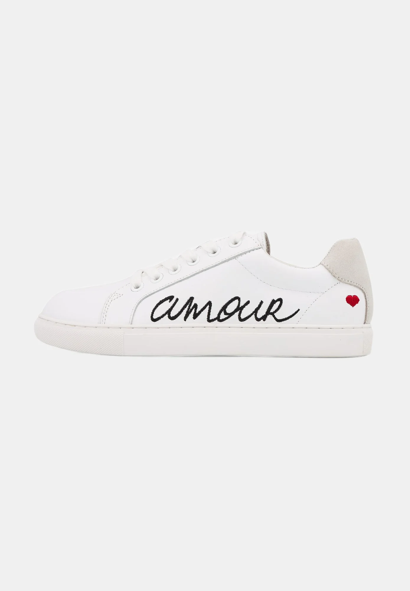 Baskets en cuir-Simone Amour-Blanc/Noir - Image 3