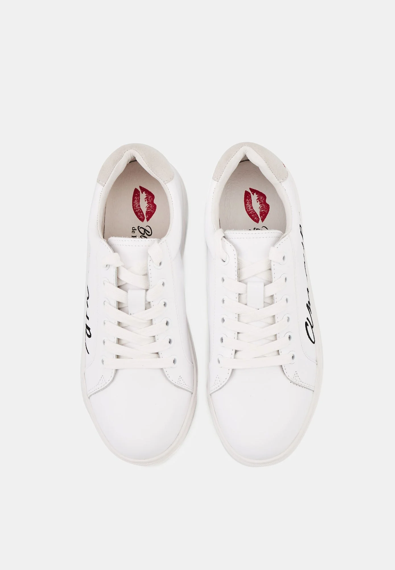 Baskets en cuir-Simone Amour-Blanc/Noir - Image 5