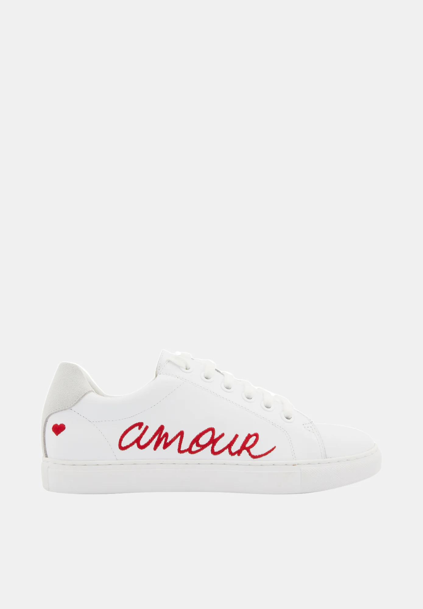 Baskets en cuir-Simone Amour-Blanc/Rouge - Image 3