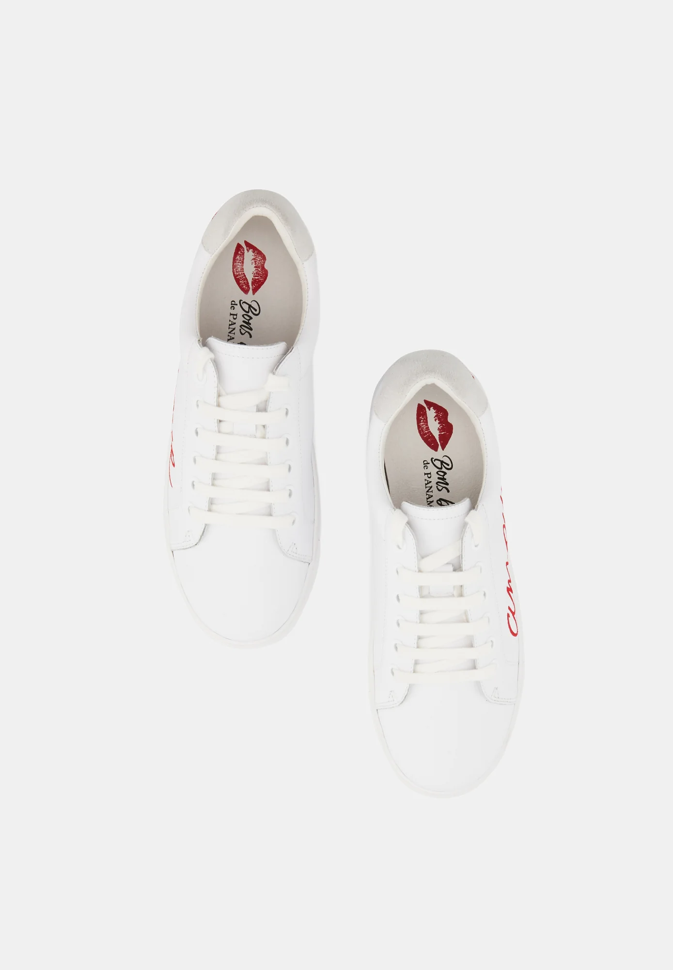 Baskets en cuir-Simone Amour-Blanc/Rouge - Image 5