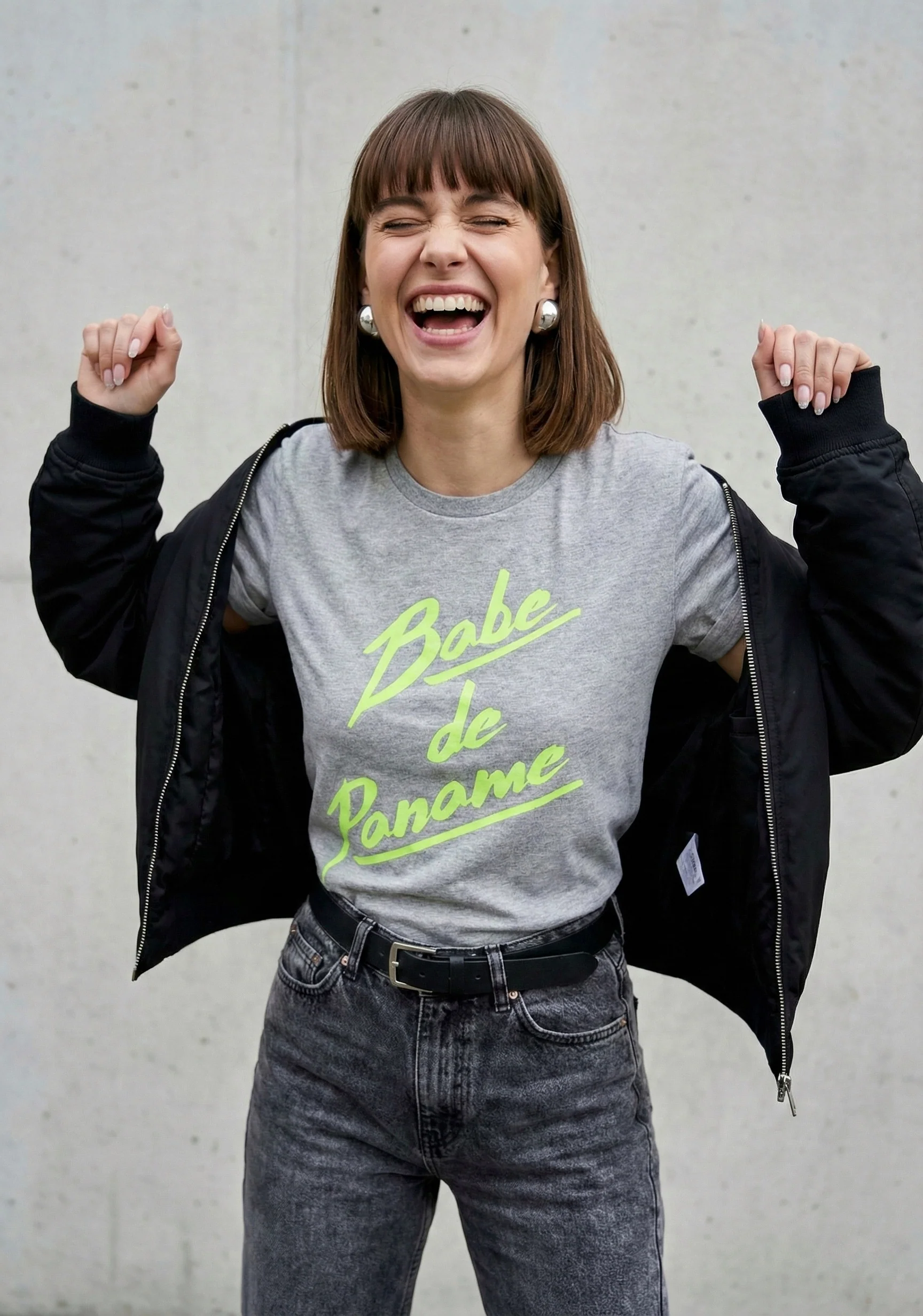 T Shirt Babe de Paname-Gris - Image 3